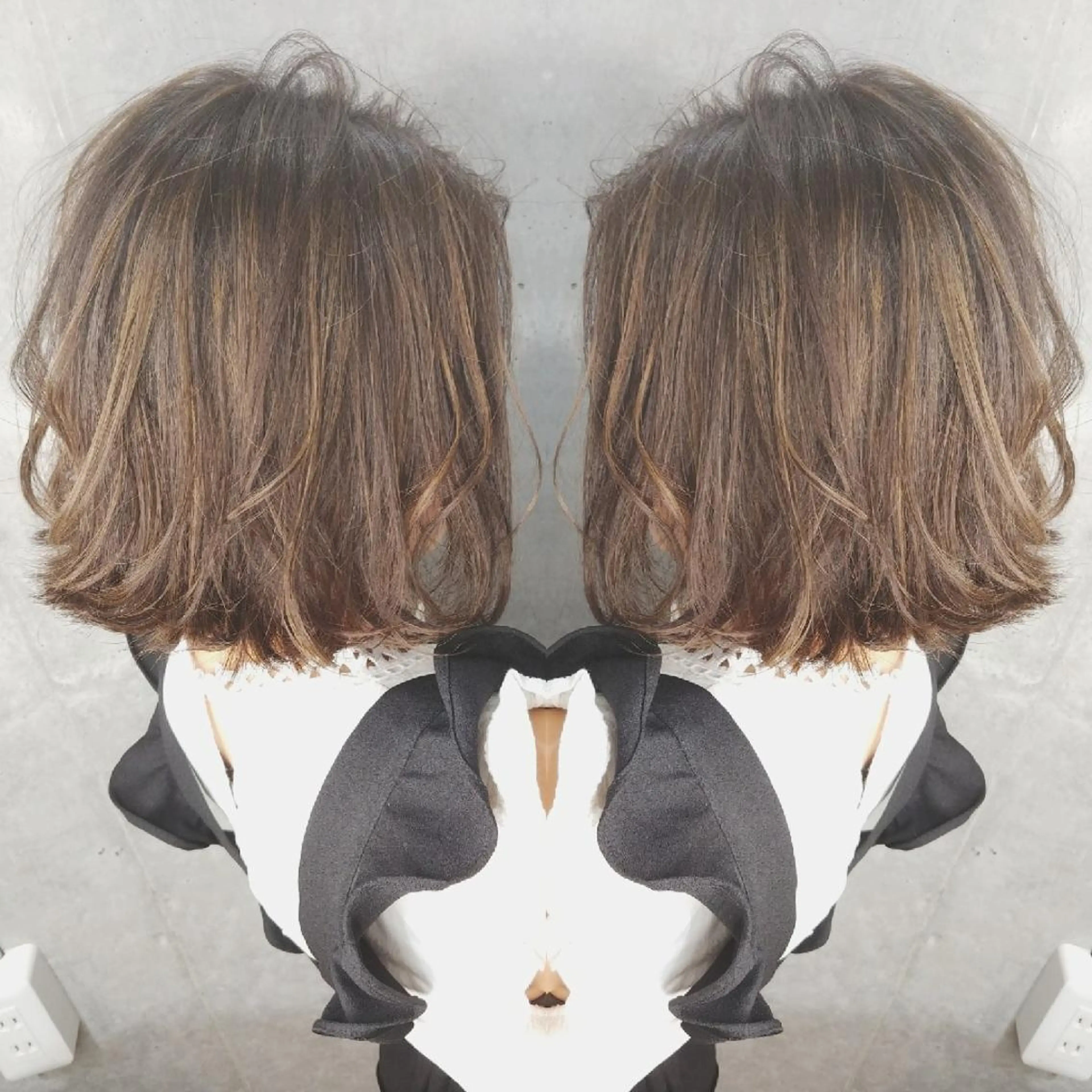 ミディアム カラー パーマ ヘアアレンジ 6月オープン♪豊見城 Lodattu✁清水のヘアスタイル