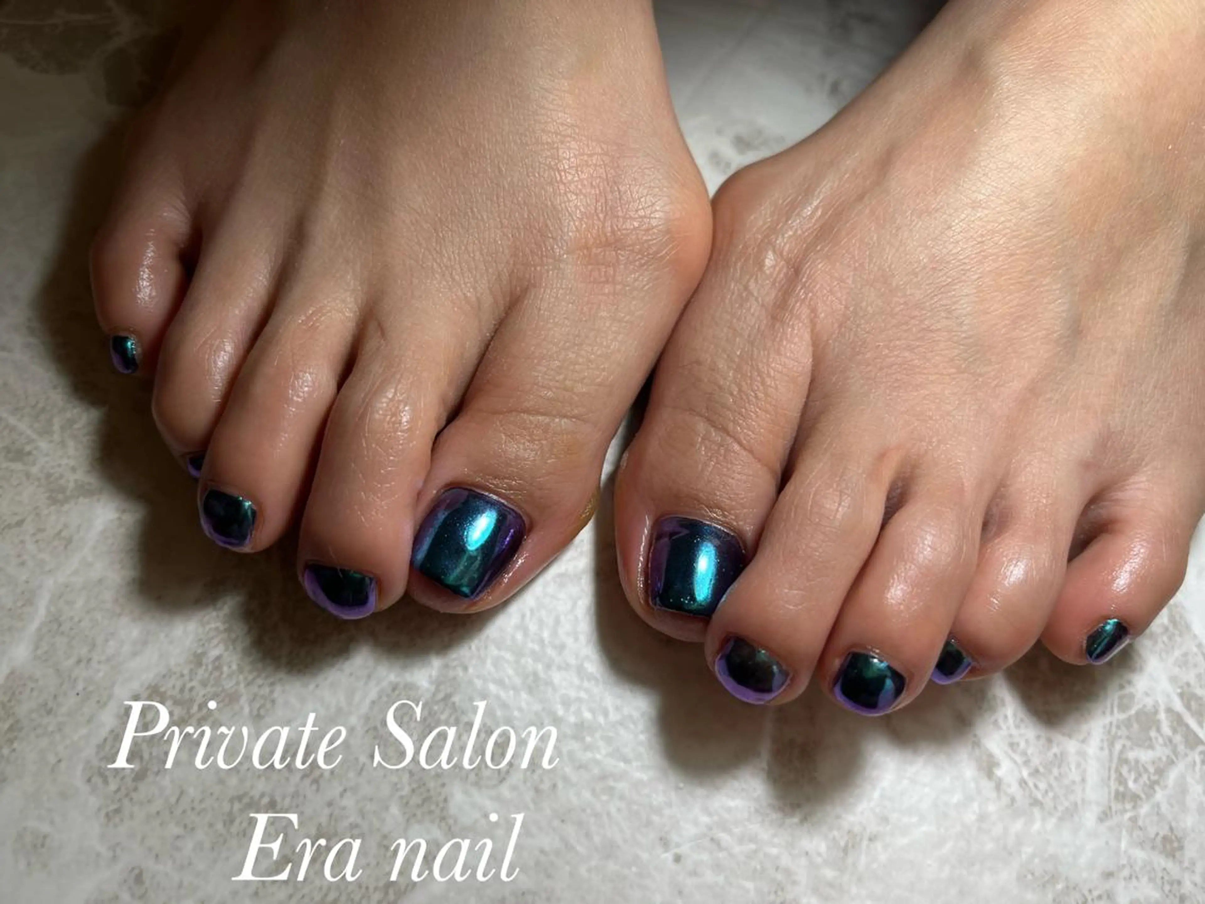 ネイル フットネイル ミラーネイル ワンカラーネイル フットネイル Era nailのネイルデザイン