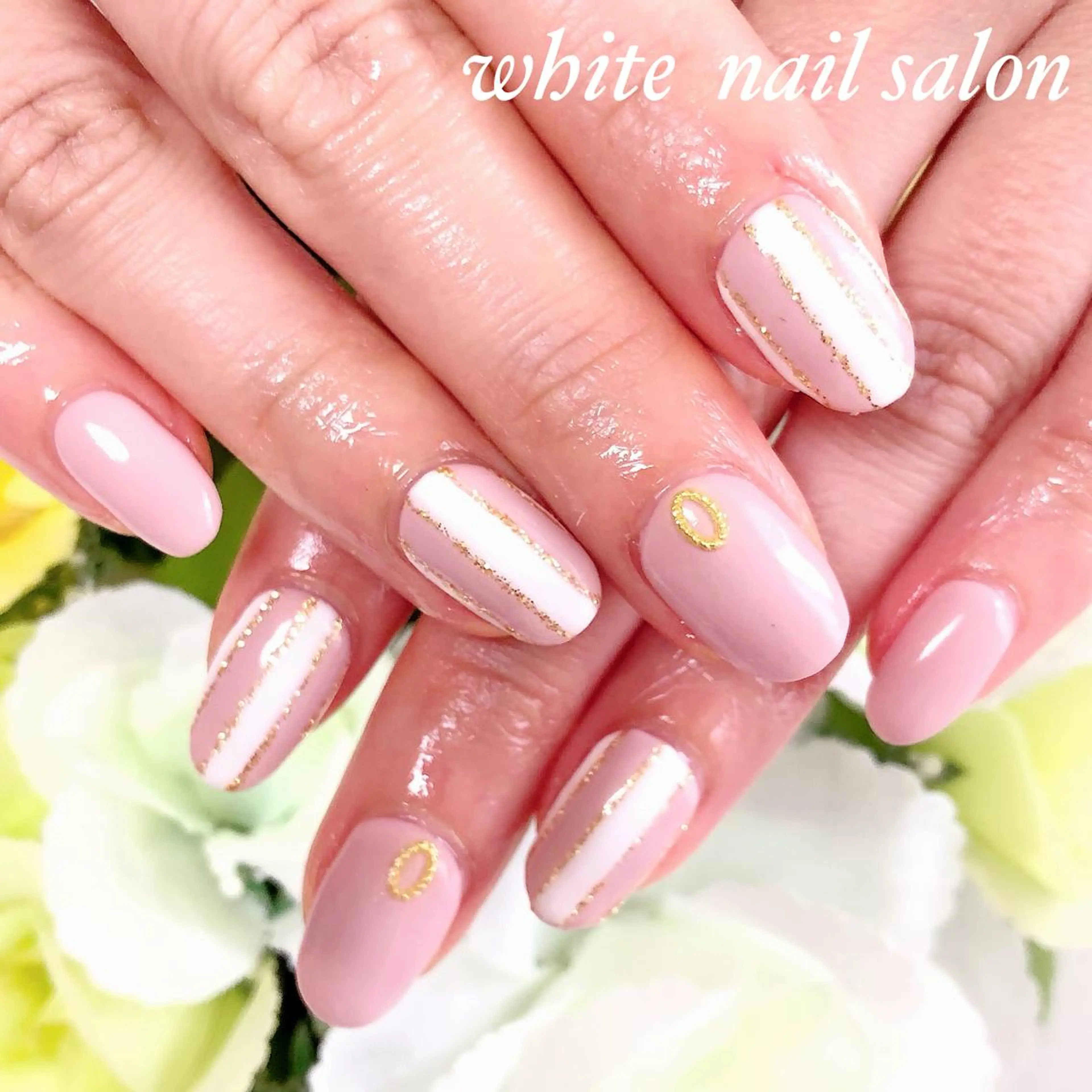 ネイル アートネイル ボーダー フレンチネイル ジェルネイル オフィスネイル ハンドネイル white nail salonのネイルデザイン