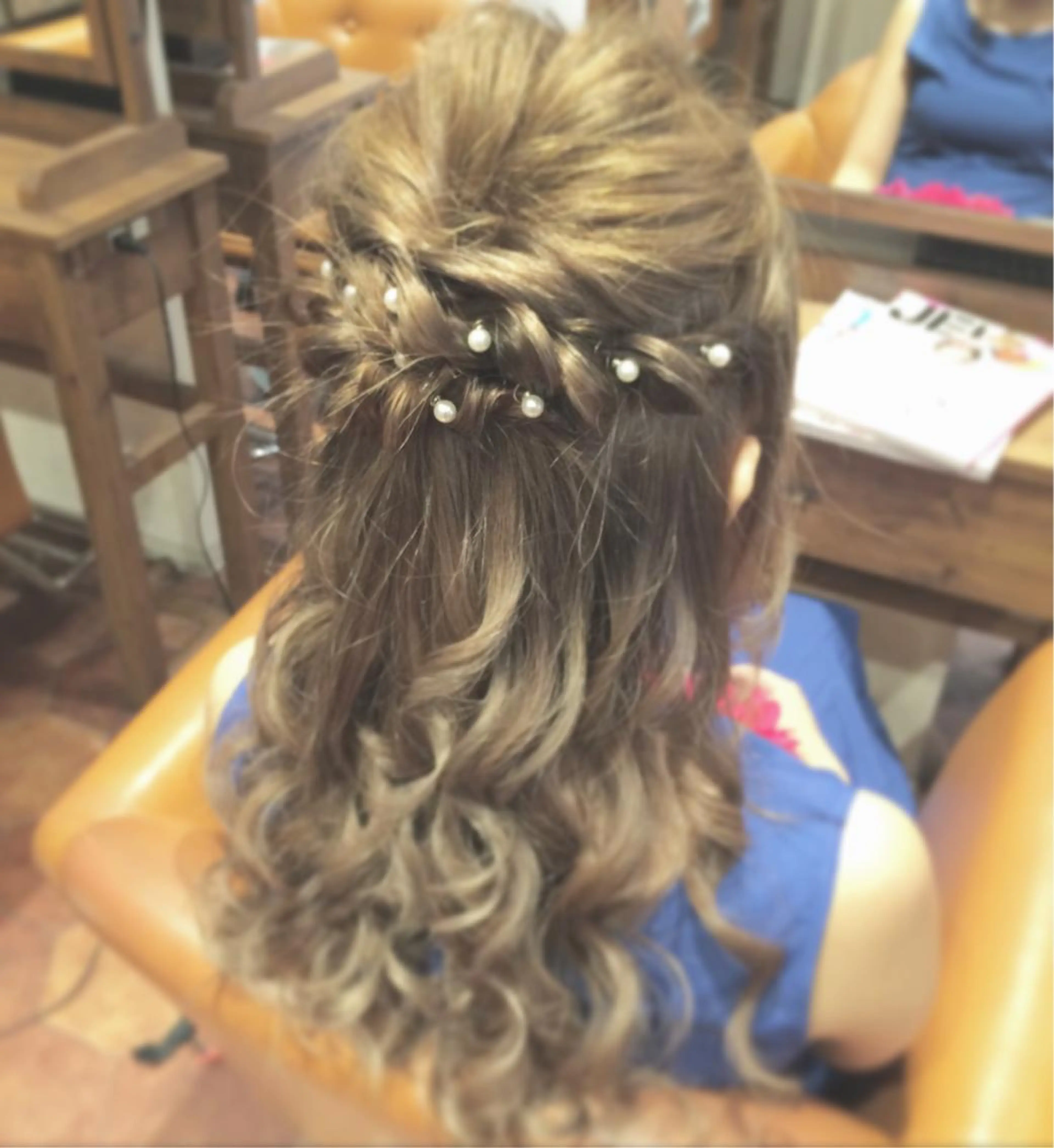 セミロング ロング ヘアアレンジ ハーフアップ kazufumi ..のヘアスタイル