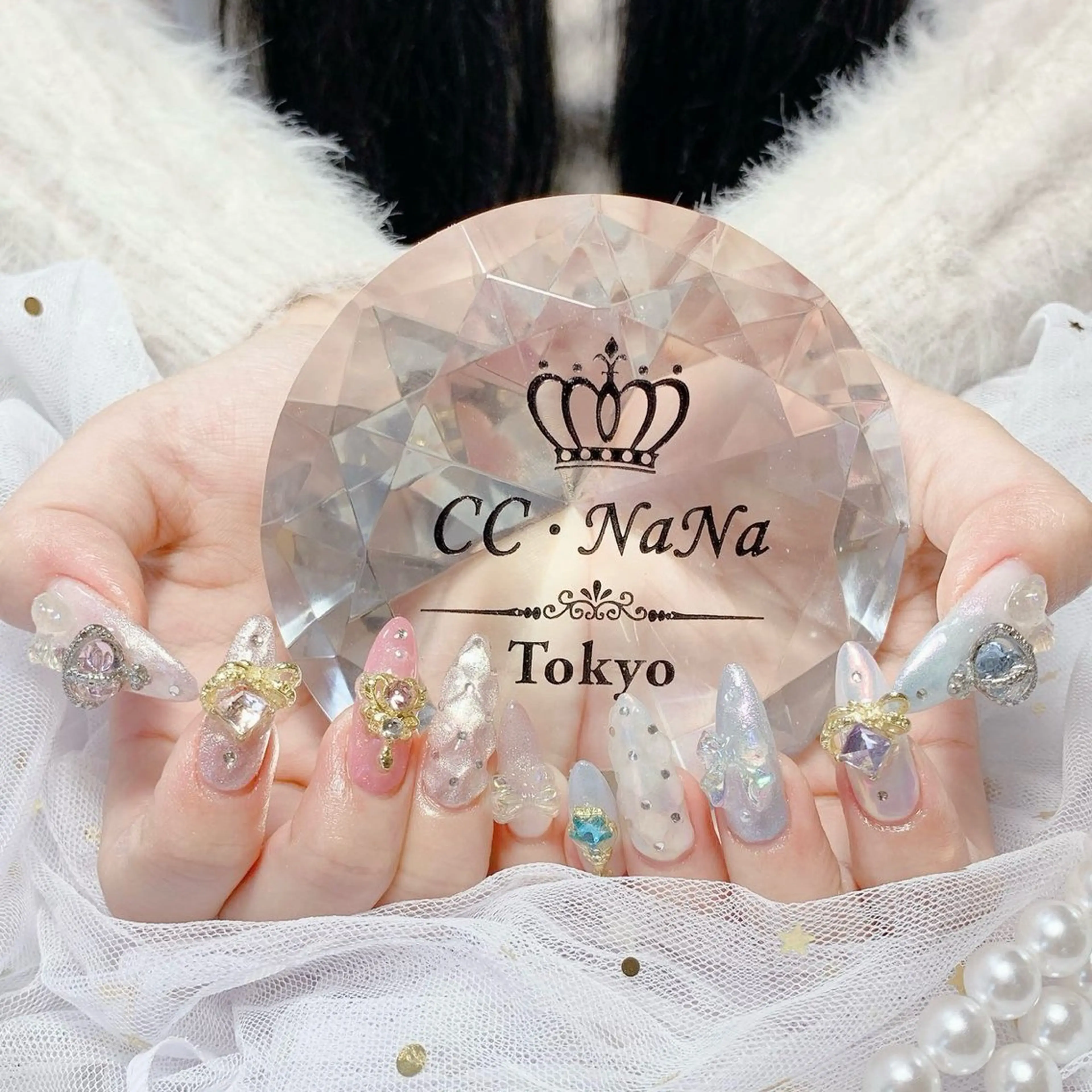 ネイル ハンドネイル 💎CC・NaNa 韓国風ネイル🌙Cのネイルデザイン