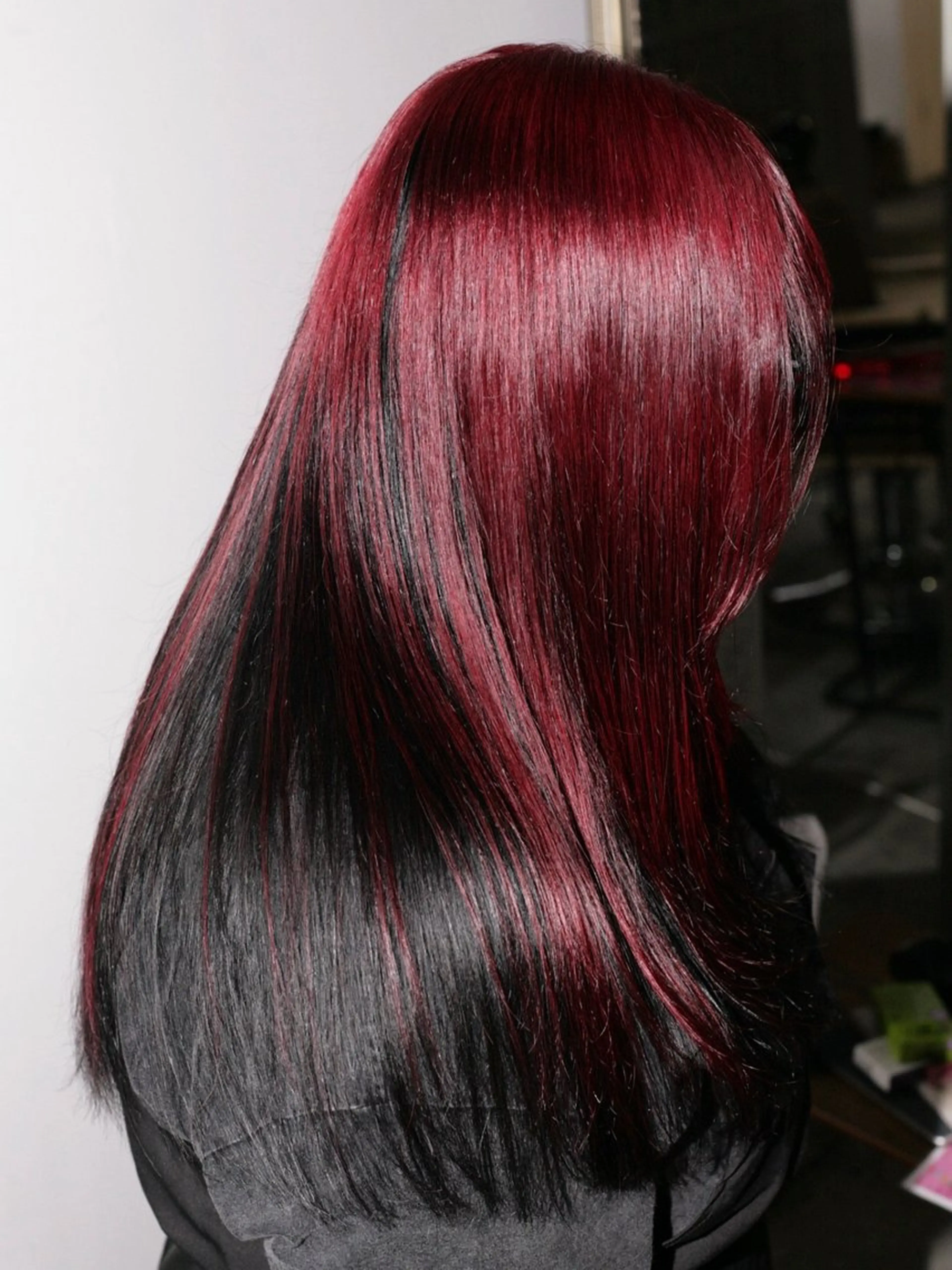 カラー 黒髪 レッドカラー ヘアカラー Matsuda Koutaのヘアスタイル