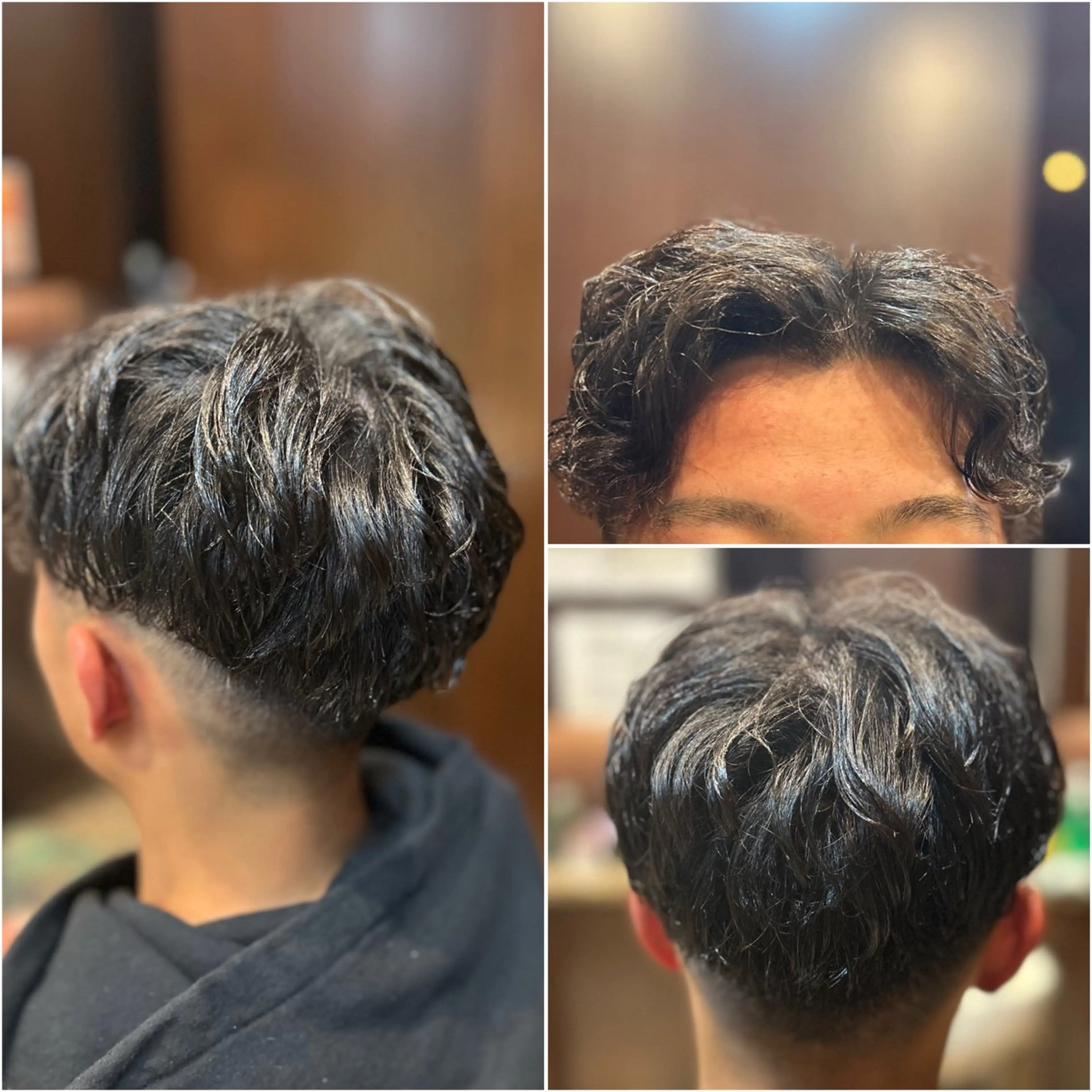 ミディアム パーマ メンズ 根尾 海咲のヘアスタイル