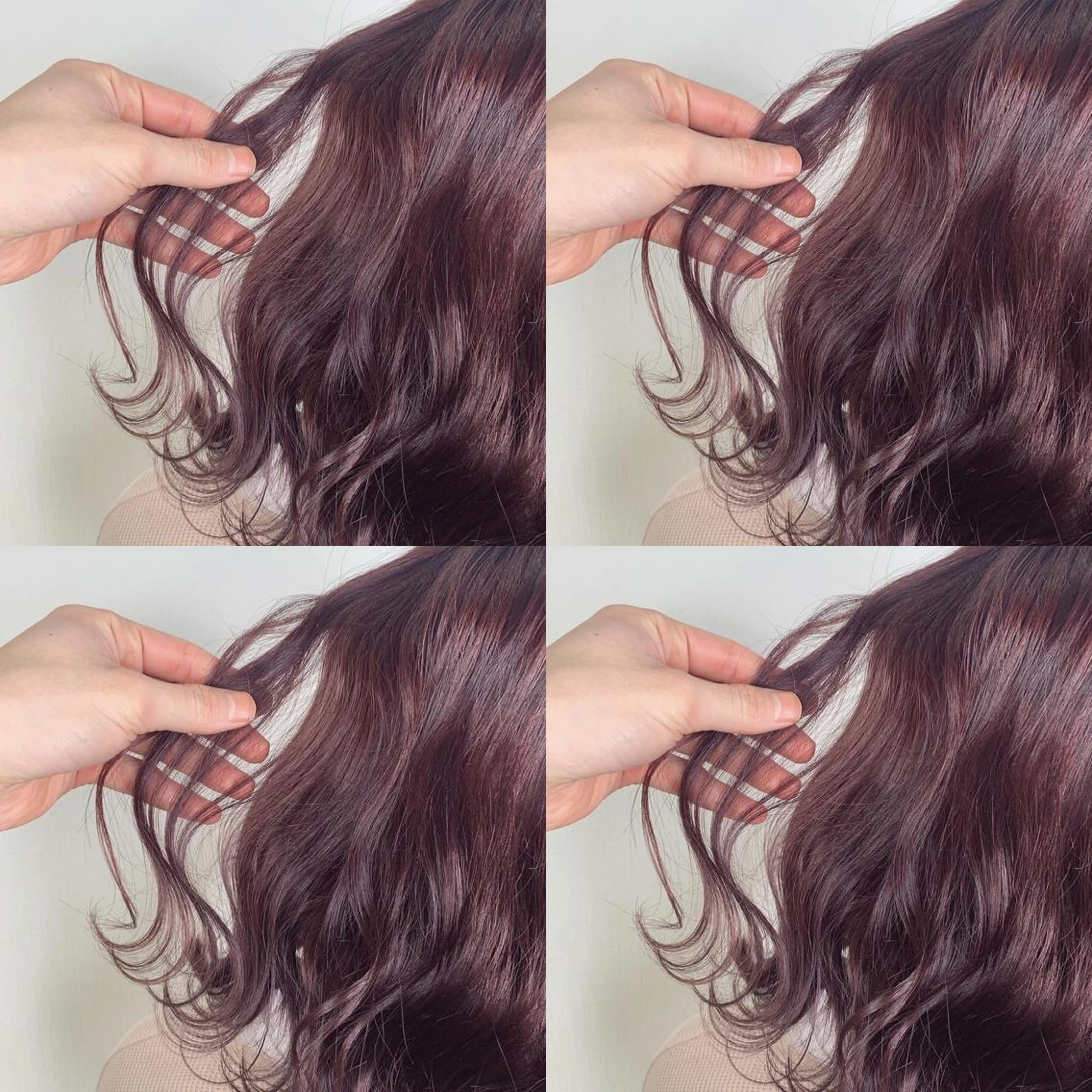 ミディアム アッシュ ピンクブラウン ハイライト シースルーバング ヘアカラー 佐藤 香太のヘアスタイル