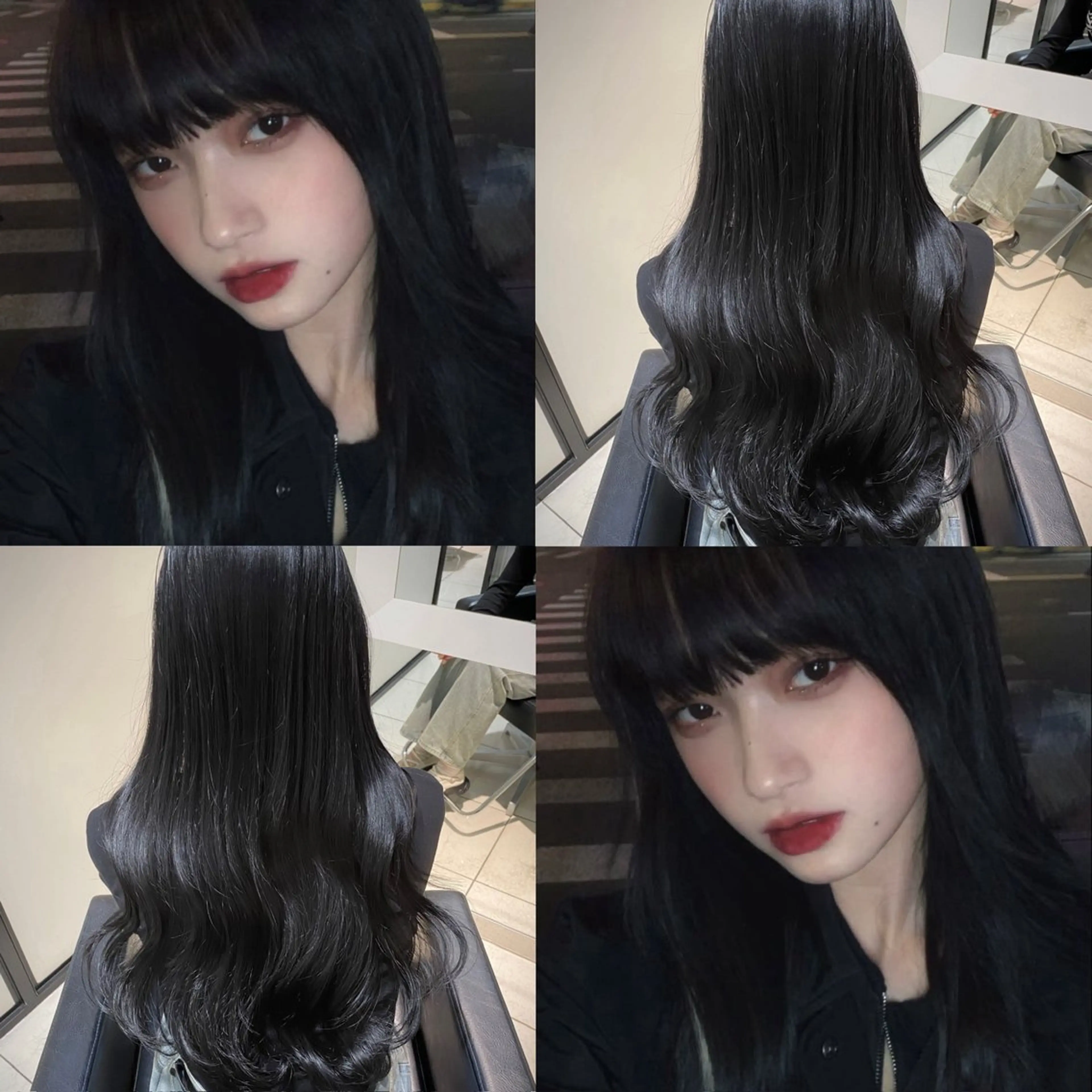 ロング カラー ブルーカラー ネイビーカラー カット ヘアカラー トリートメント グレージュ/レイヤー /韓国ヘア/RISAのヘアスタイル