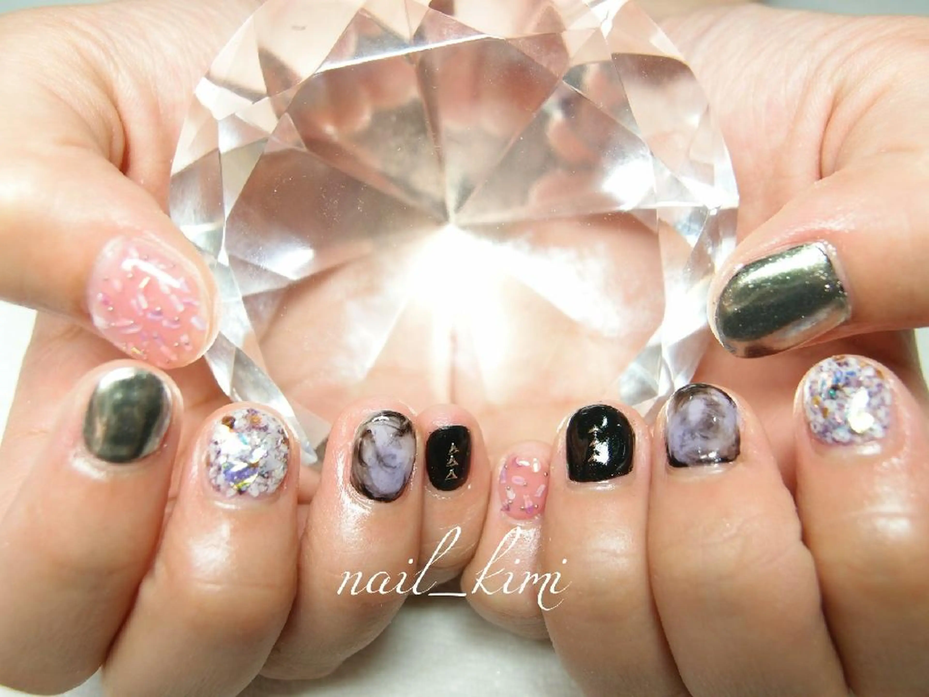 ネイル アートネイル ストーンネイル ETHOSENSE. kimikaのネイルデザイン