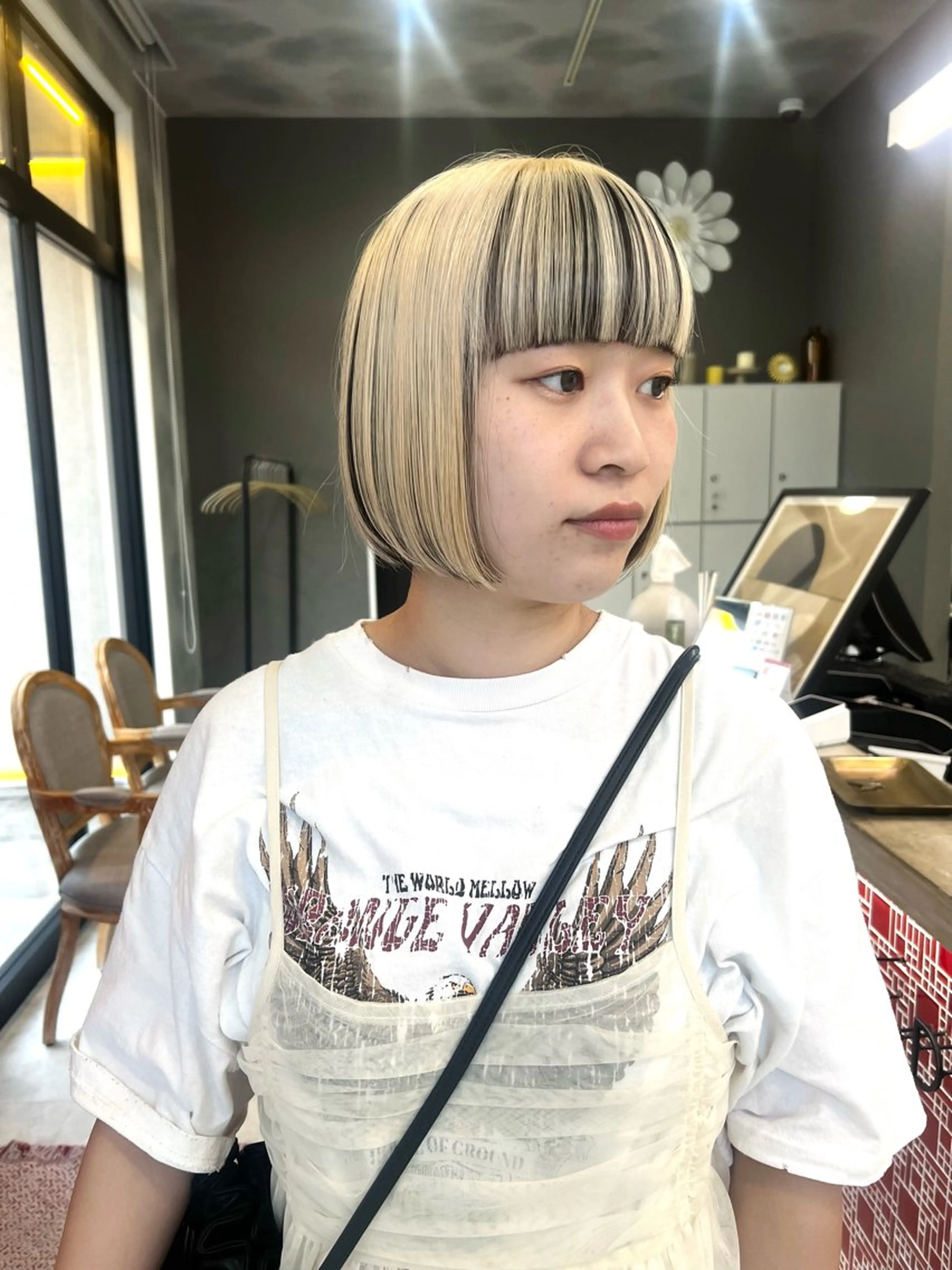 ショート カラー ボブ ヘアカラー トリートメント 佐々木 愛実のヘアスタイル