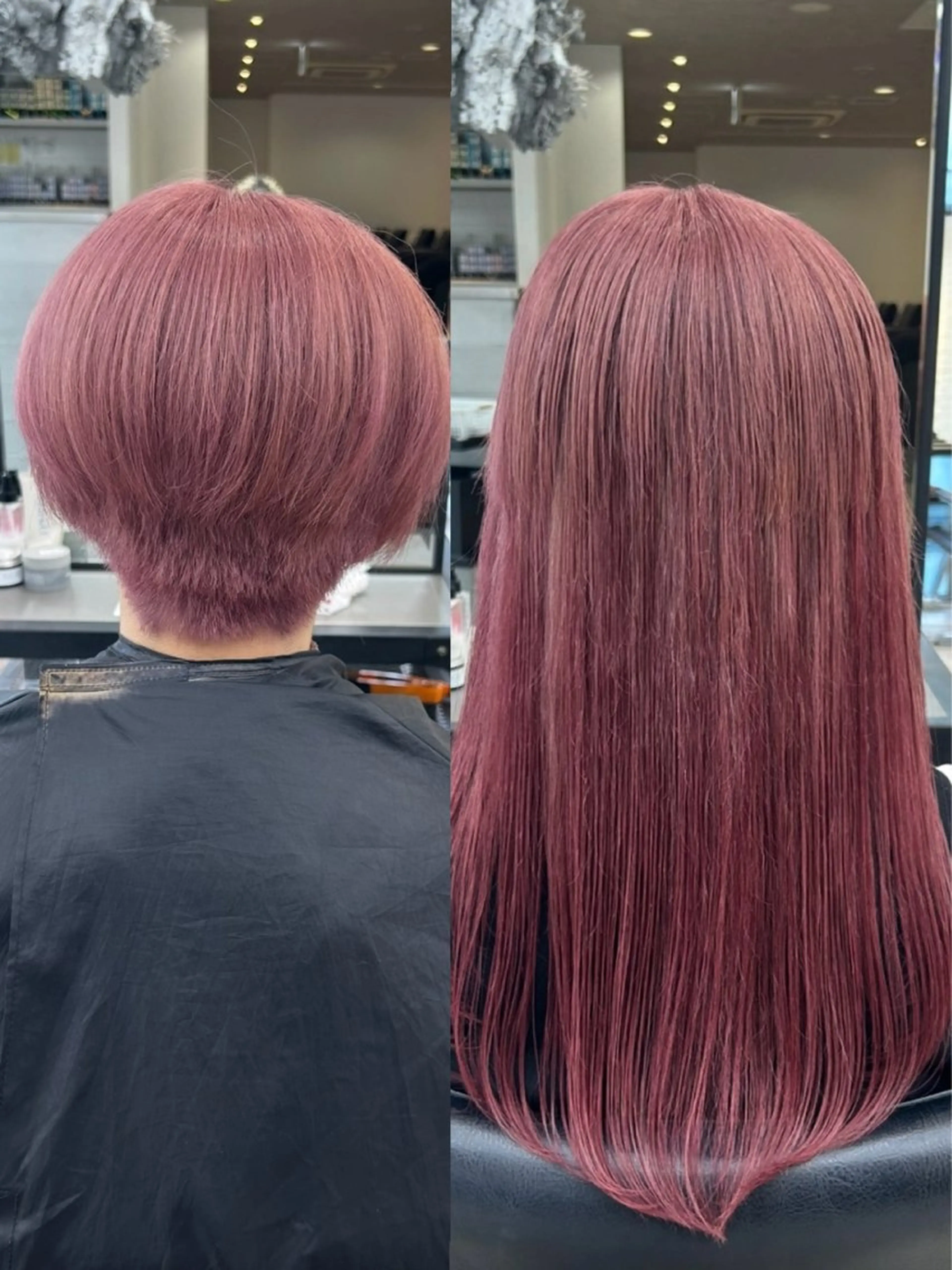 ショート ボブ エクステ 外国人風カラー レイヤーカット ショートヘア ヘアカラー エクステ MiRI💜地毛級 エクステ✖似合わせ技のヘアスタイル