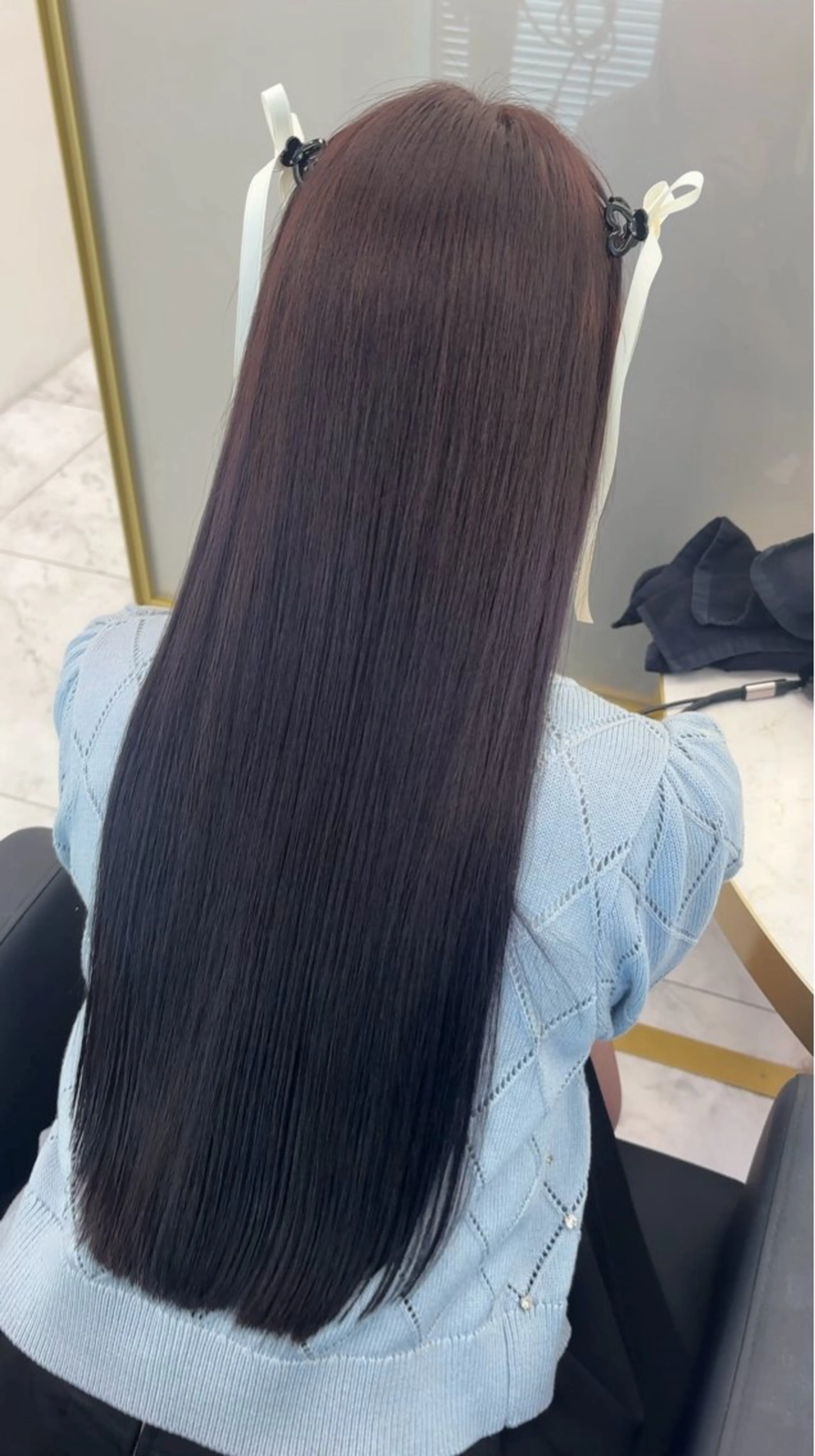 ロング ヘアカラー トリートメント ラベンダーカラー /巻き/WAKANAのヘアスタイル