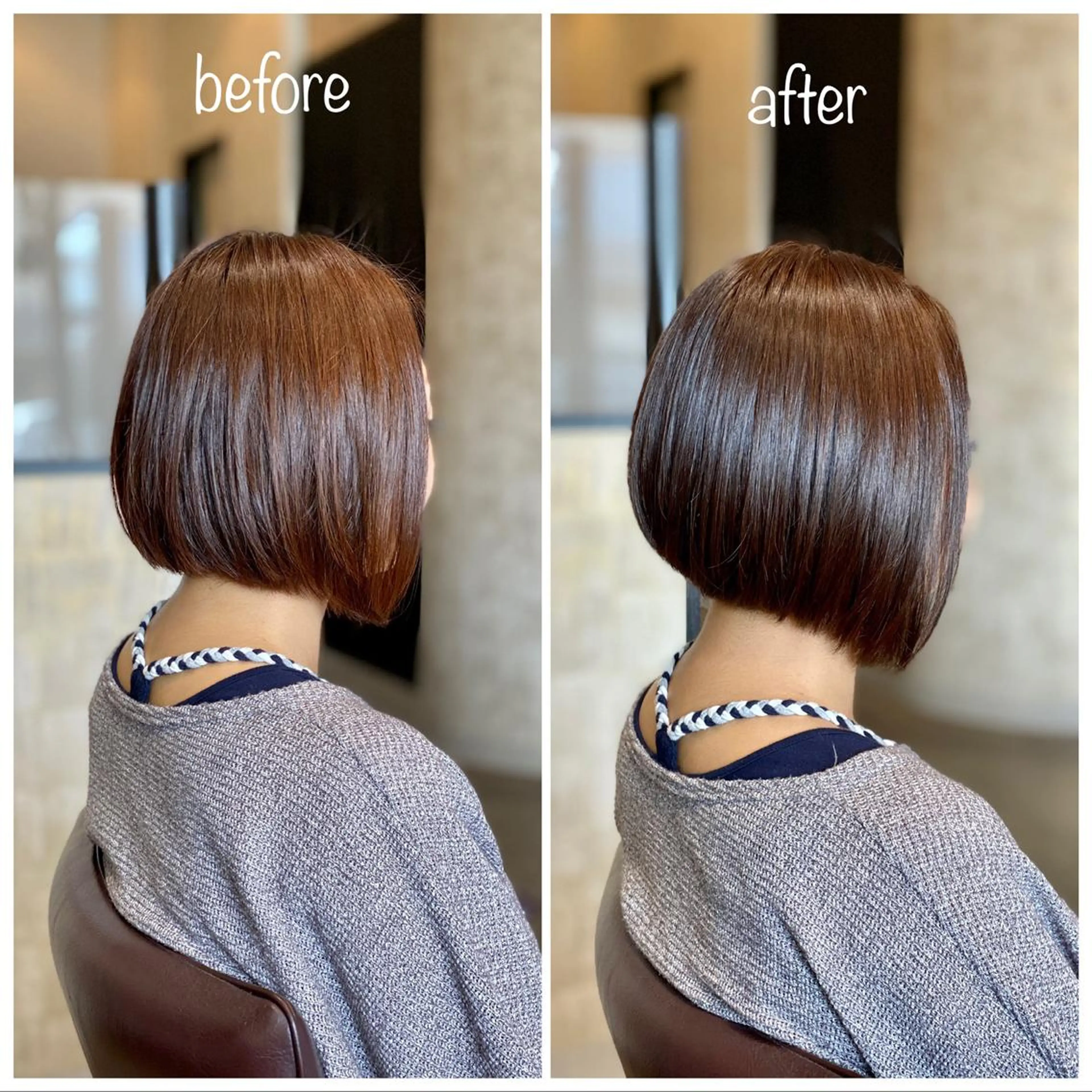 ミディアム カラー ボブ 宮城 将大のヘアスタイル
