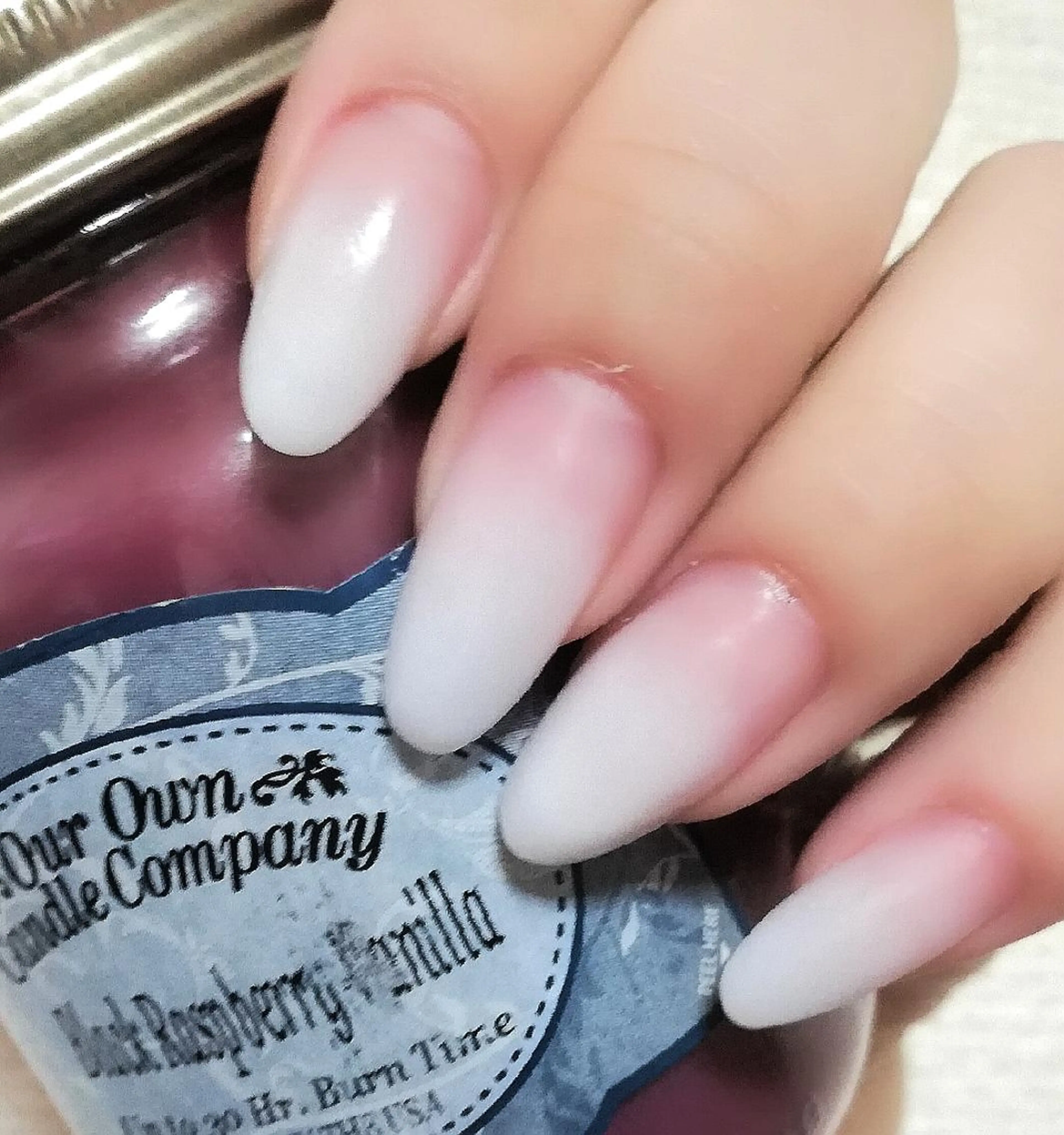 ネイル グラデーション スカルプネイル ホワイト sweet pico 住吉のネイルデザイン