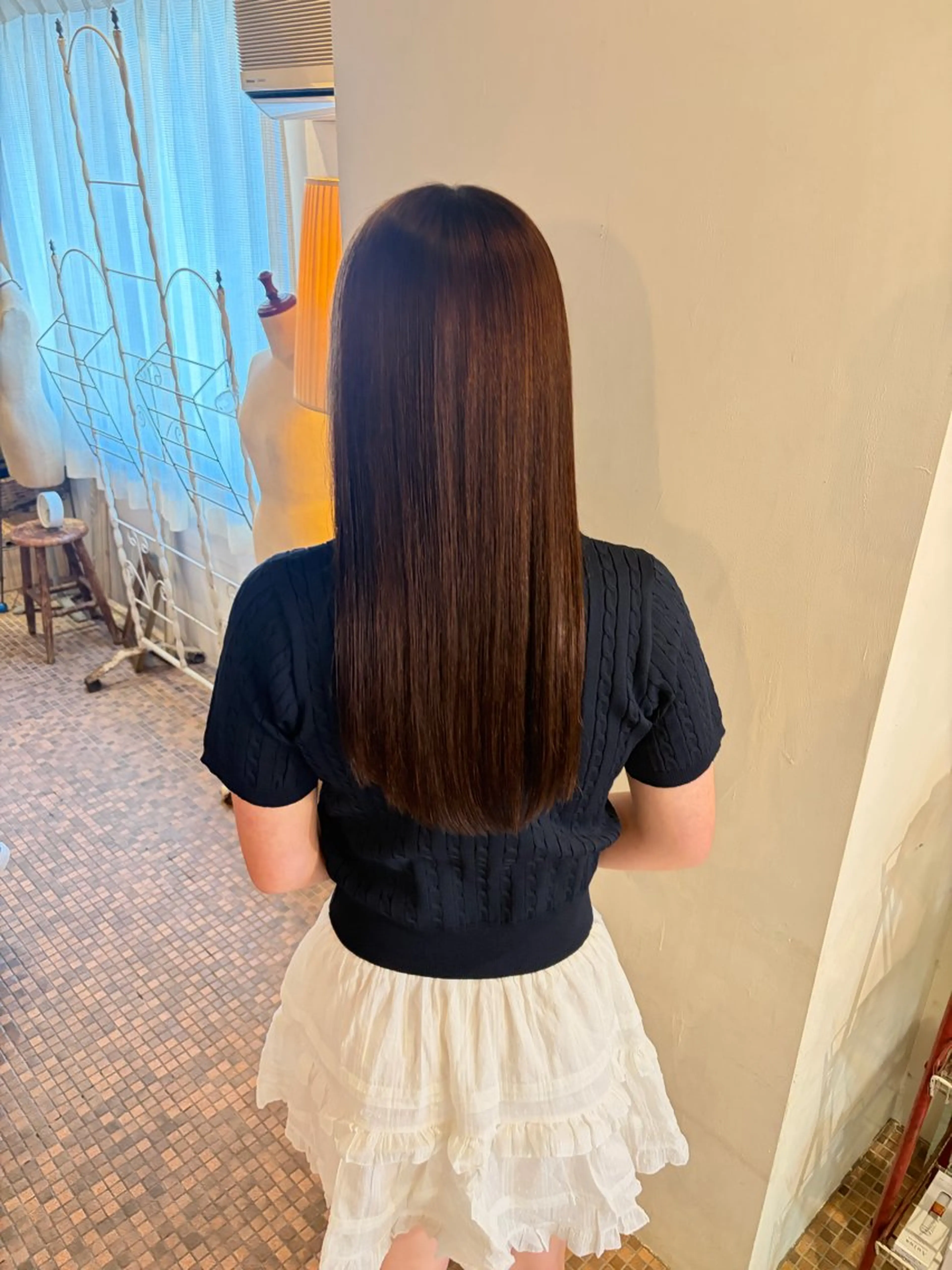 ロング 縮毛矯正 ヘアカラー トリートメント 美容室はなこ✳︎ むうのヘアスタイル