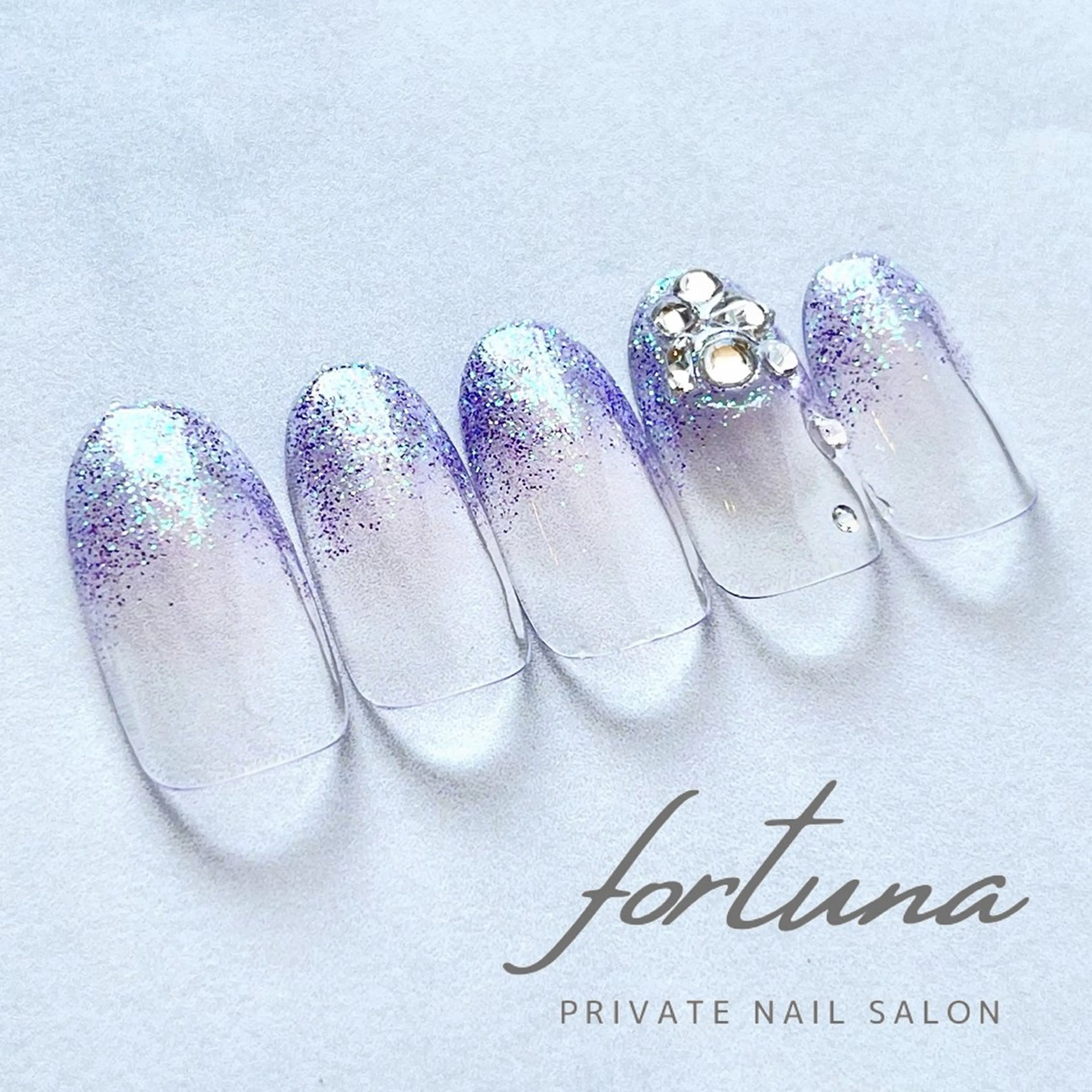 ネイル グラデーション ラメ(グリッター) ラメグラデーション ハンドネイル fortuna 武藤裕美のネイルデザイン