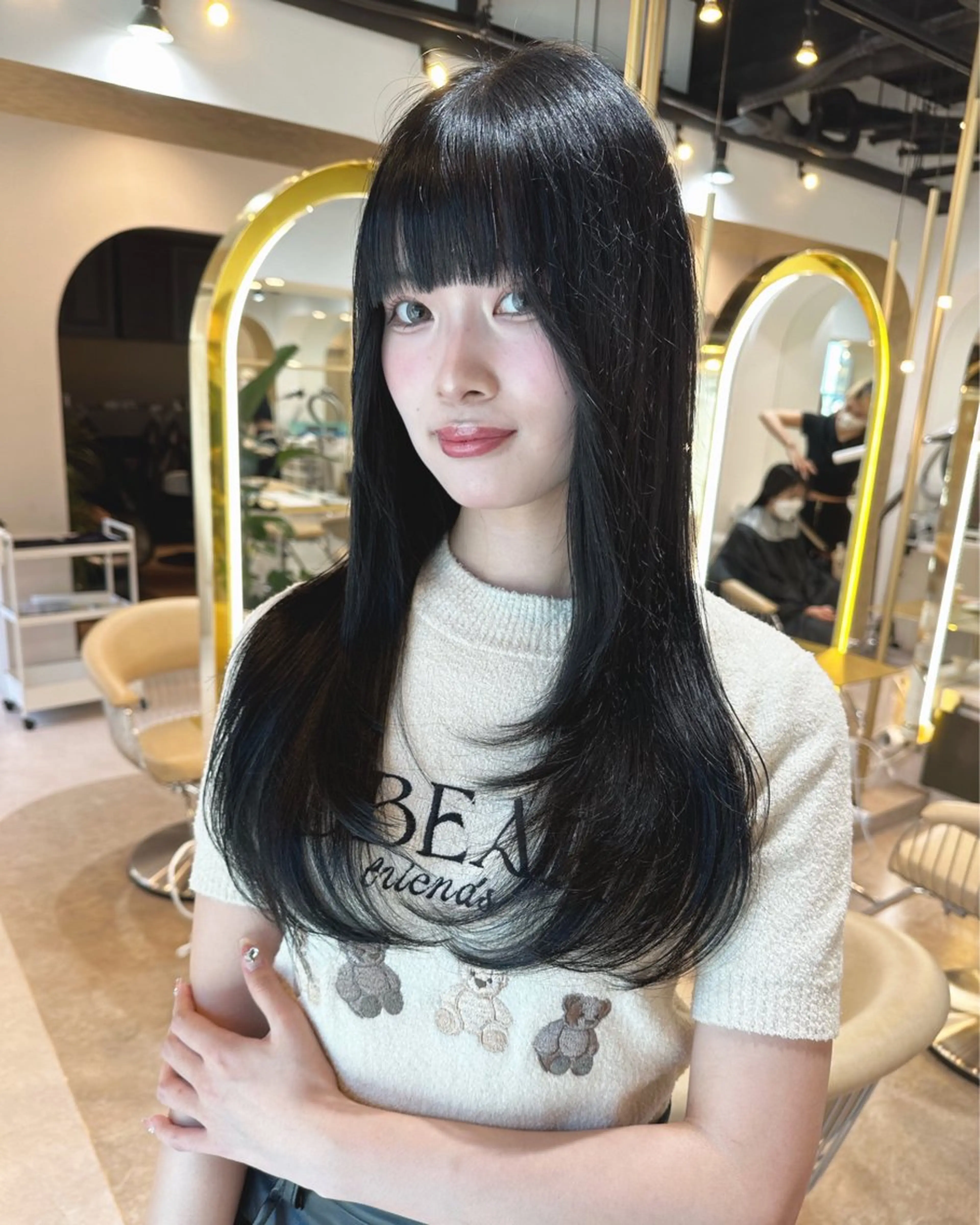 ロング カラー ヘアアレンジ カット ヘアカラー トリートメント Akane レイヤー/艶カラーのヘアスタイル