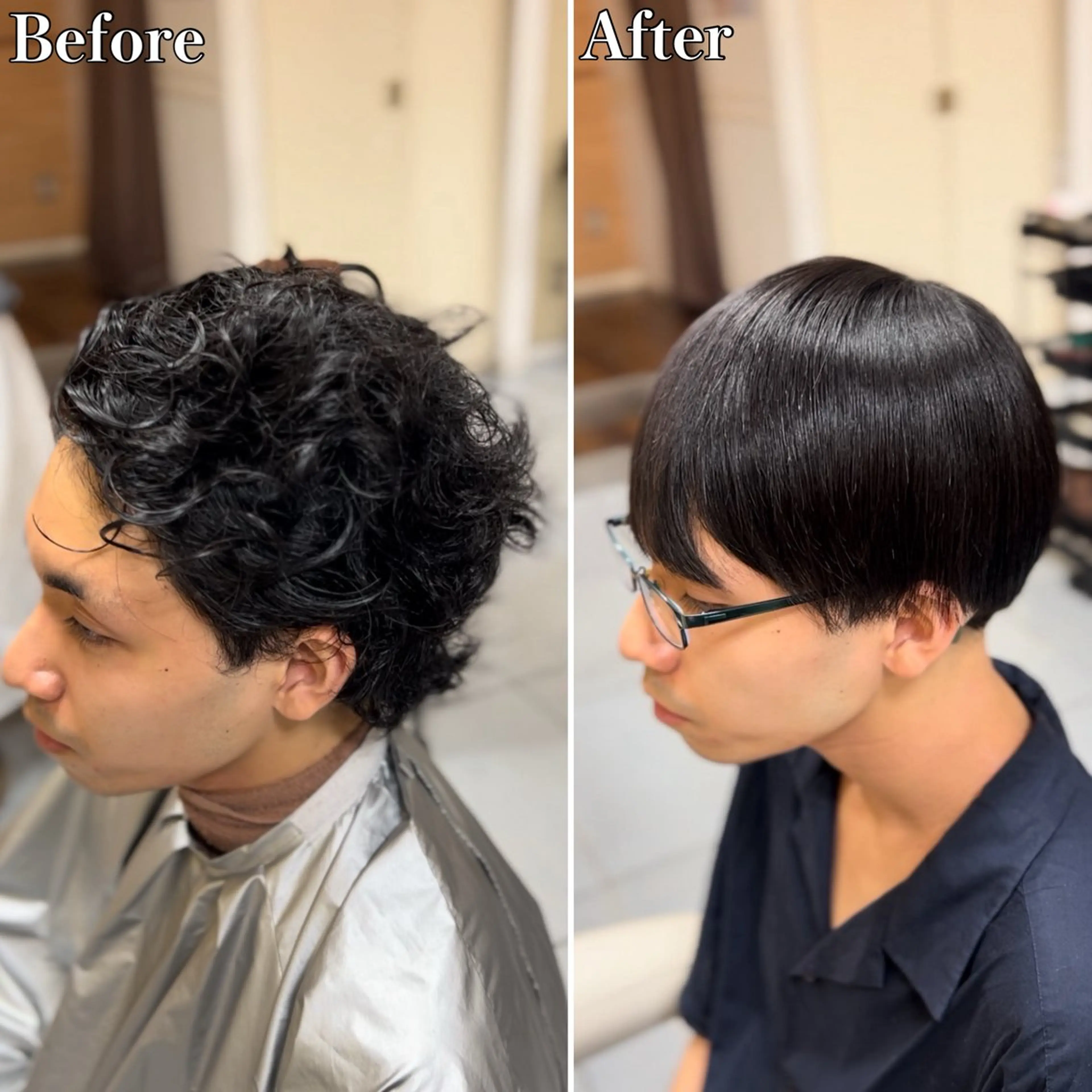 ショート パーマ メンズ センターパート メンズ韓国風 マッシュ 韓国風ヘア 縮毛矯正 カット 縮毛矯正 トリートメント 🔮メンズ縮毛矯正 メンズパーマ💎竹永のヘアスタイル