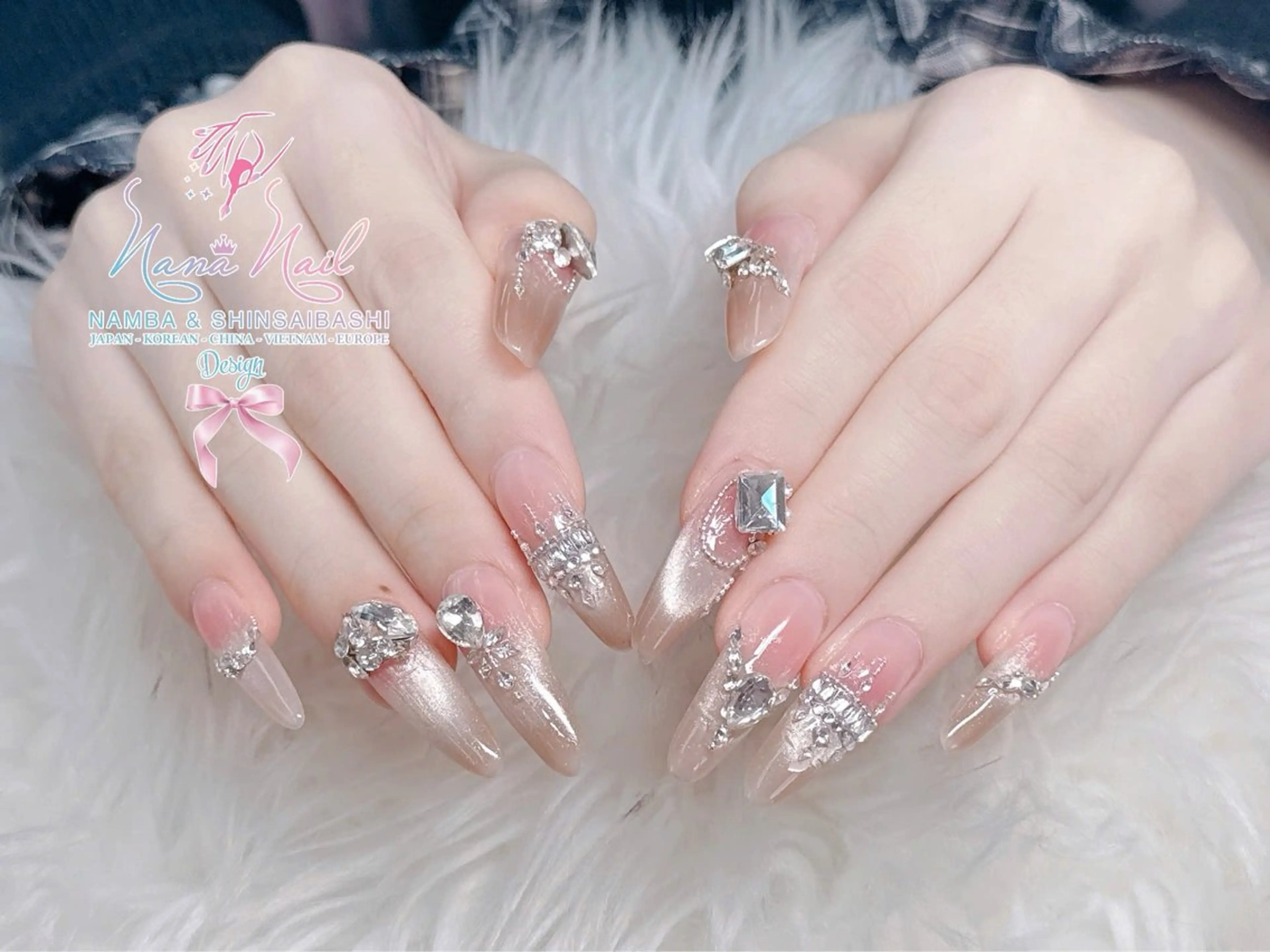 ネイル チークネイル 桜ネイル フラッシュネイル フットネイル ジェルネイル ハンドネイル リナネイル アメ村心斎橋店のネイルデザイン