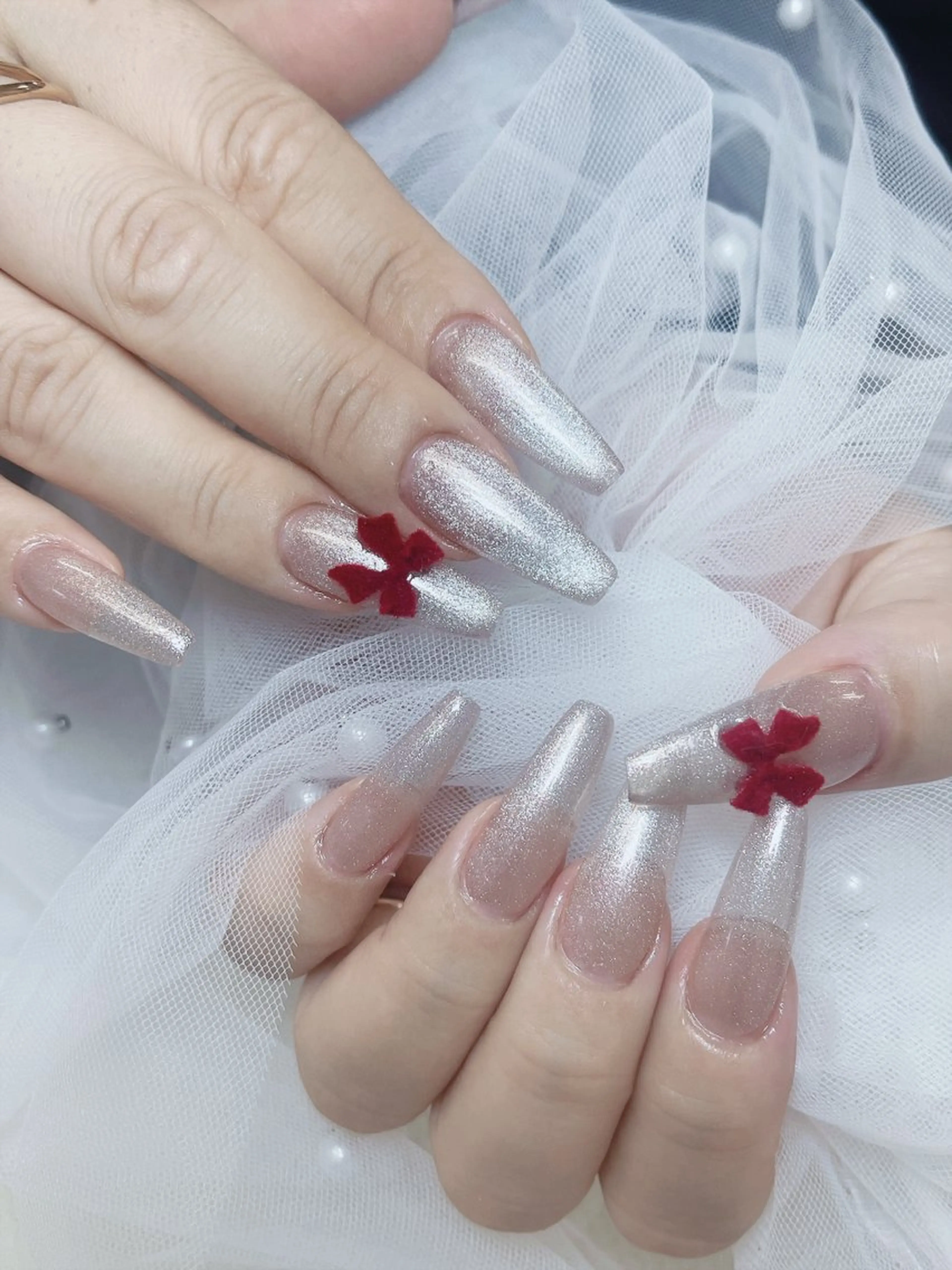 ネイル チークネイル 成人式 フレンチネイル グラデーション 氷ネイル・うるうるネイル ハンドネイル DUO MI nail salonのネイルデザイン