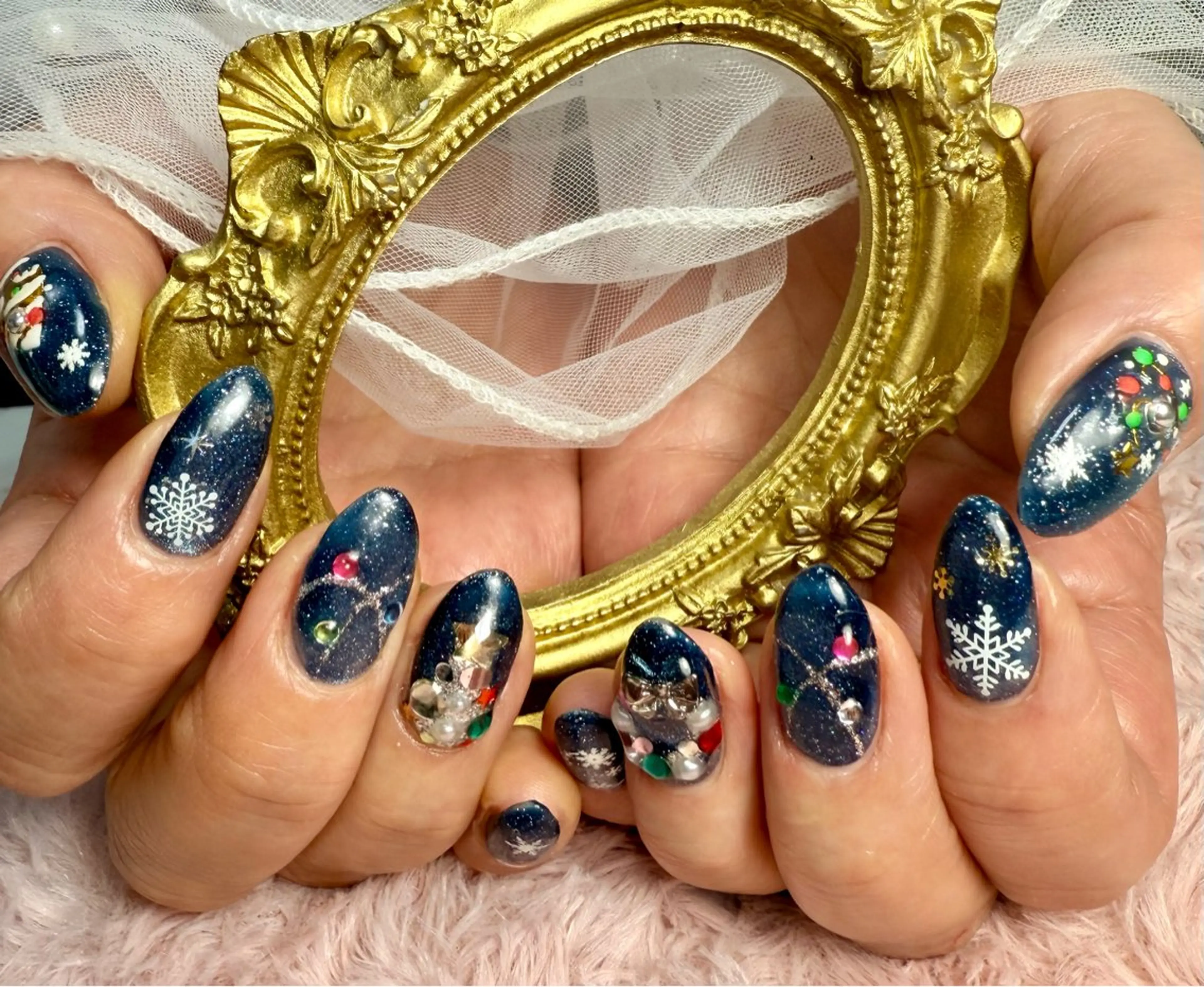 ネイル アートネイル チークネイル フラッシュネイル フラッシュマグ フレンチネイル M.N_ nailのネイルデザイン