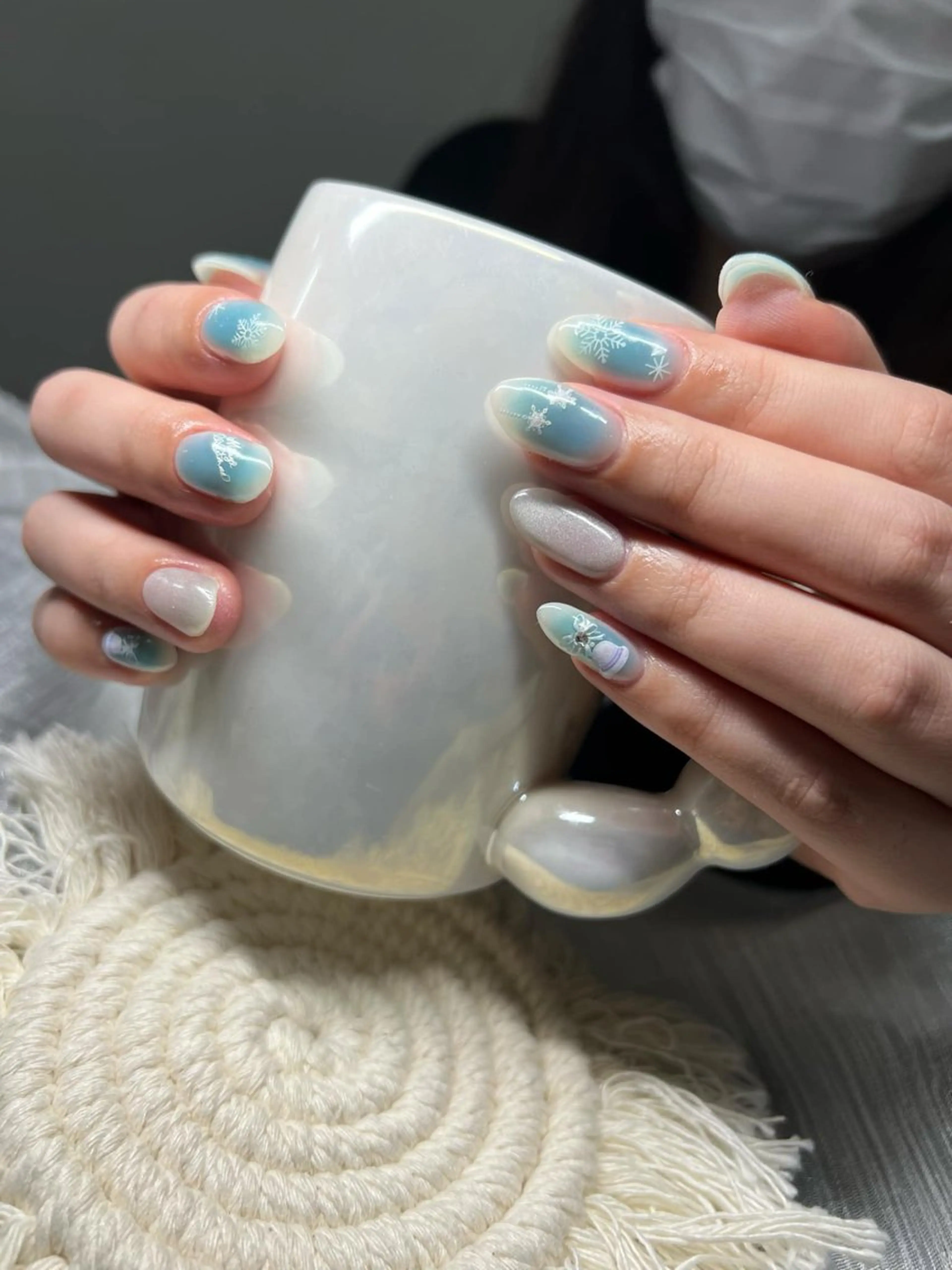 ネイル 長さ出し グラデーション キラキラネイル マグネットネイル ミラーネイル Lee Nails チップ長さだし専門店のネイルデザイン