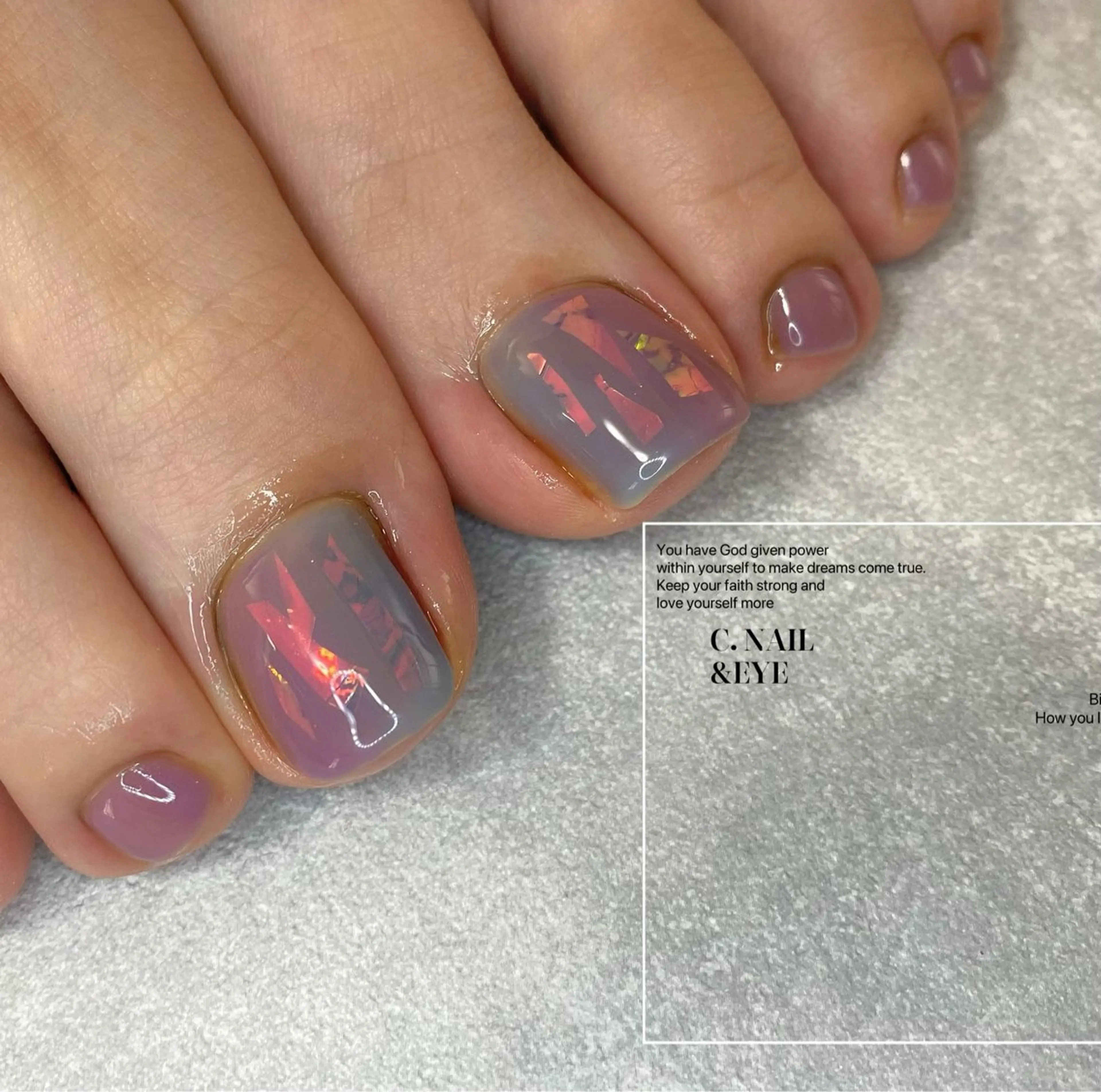 ネイル フラッシュネイル フットネイル 卒業式 氷ネイル・うるうるネイル マグネットネイル C.Nail &Eye筑紫駅のネイルデザイン