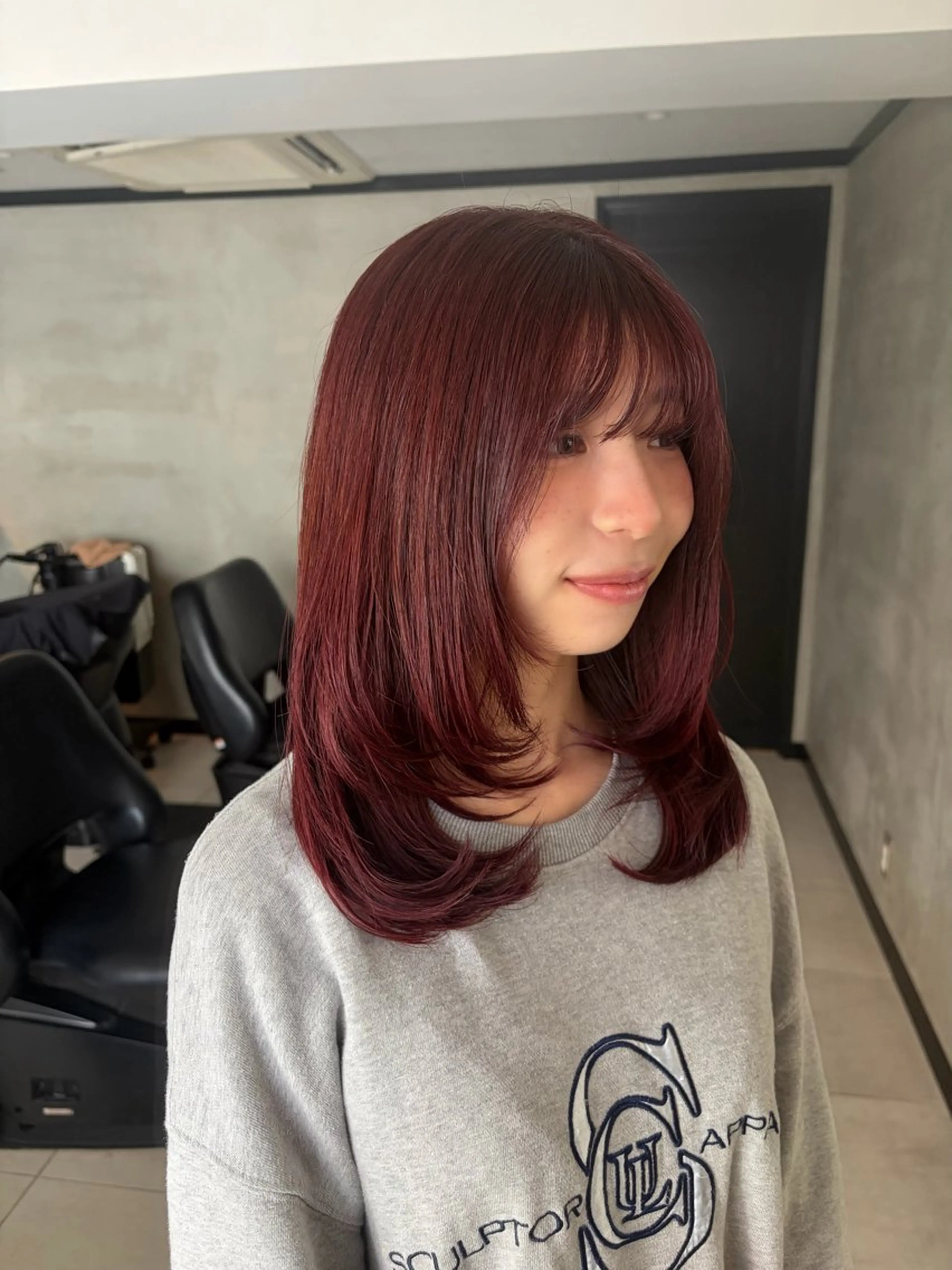 ミディアム ヘアカラー ナカザワ アコのヘアスタイル