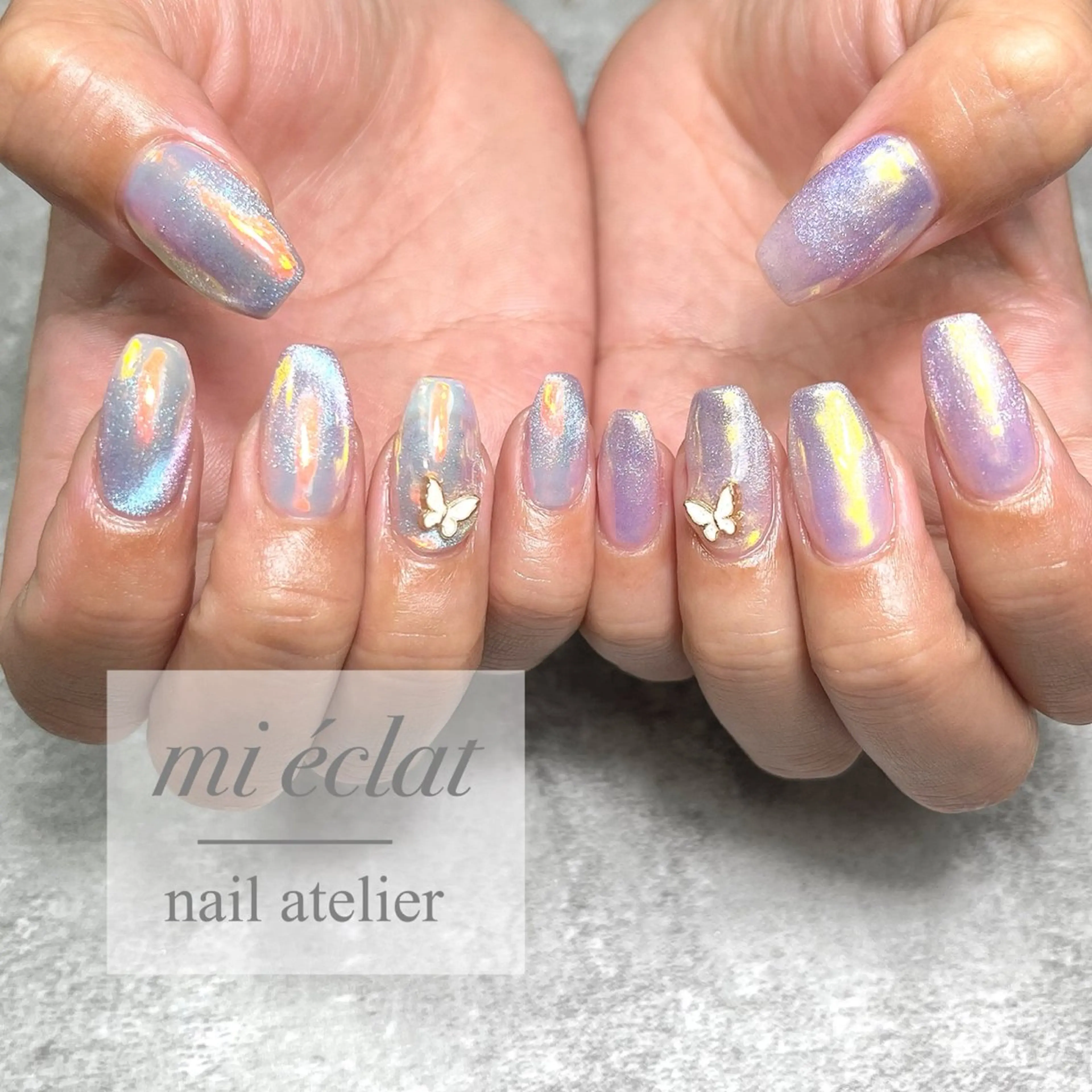ネイル アートネイル オーロラネイル ニュアンスネイル mi éclat ミ　エクラのネイルデザイン
