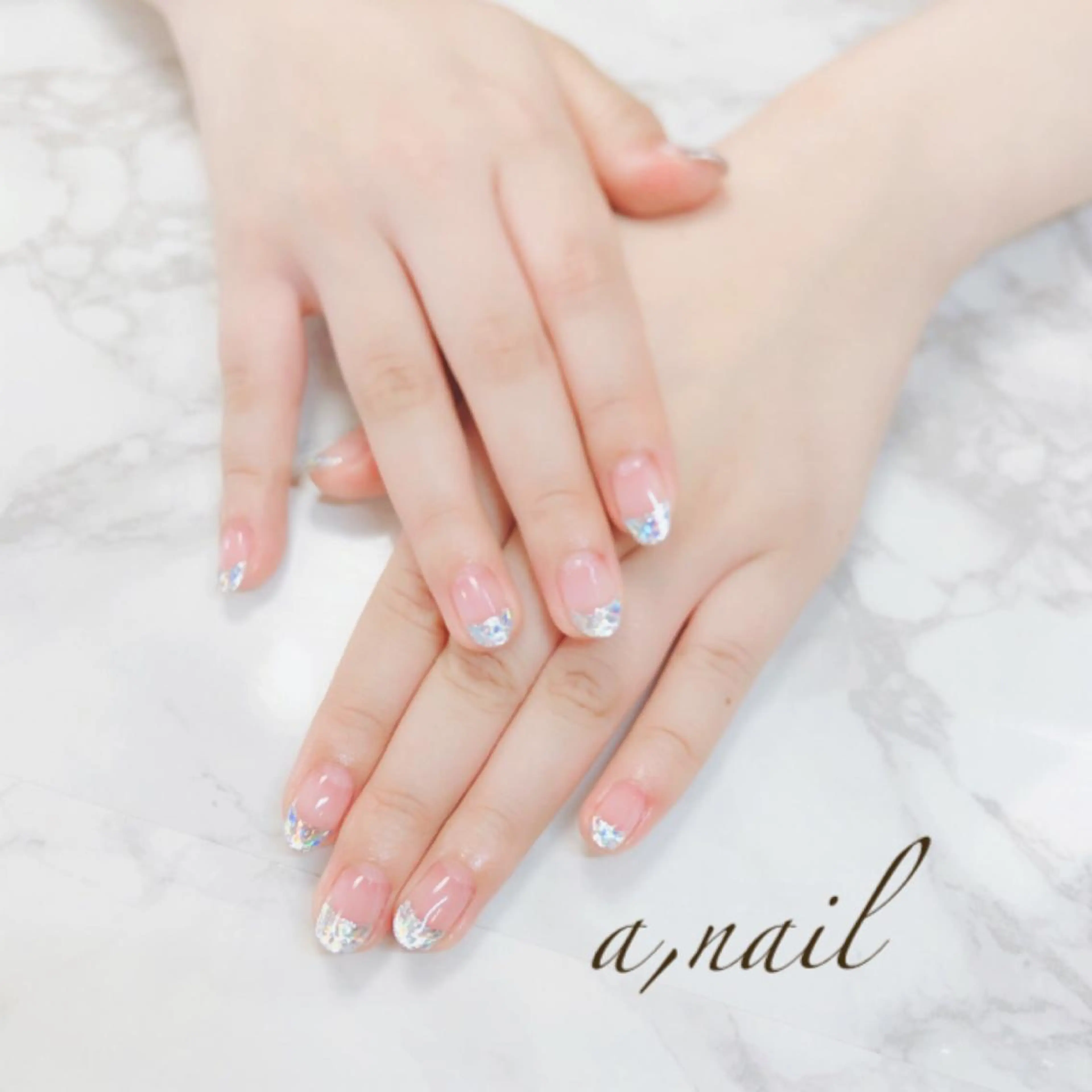 ネイル フットネイル フレンチネイル ジェルネイル ガラスフレンチ グラデーション ハンドネイル ネイルサロン エーネイルのネイルデザイン