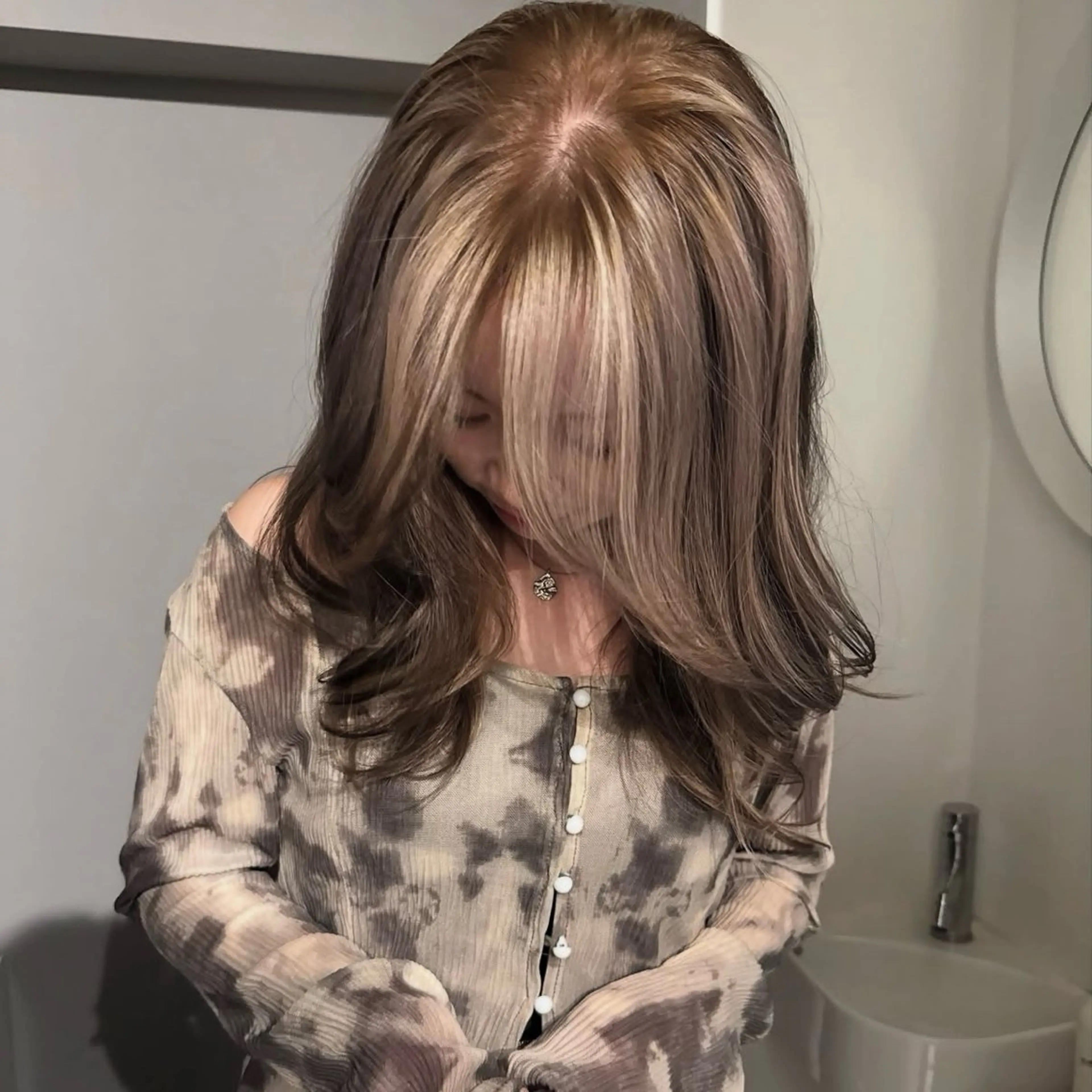 セミロング カラー ヘアアレンジ カット ヘアカラー トリートメント Mizobe misakiのヘアスタイル