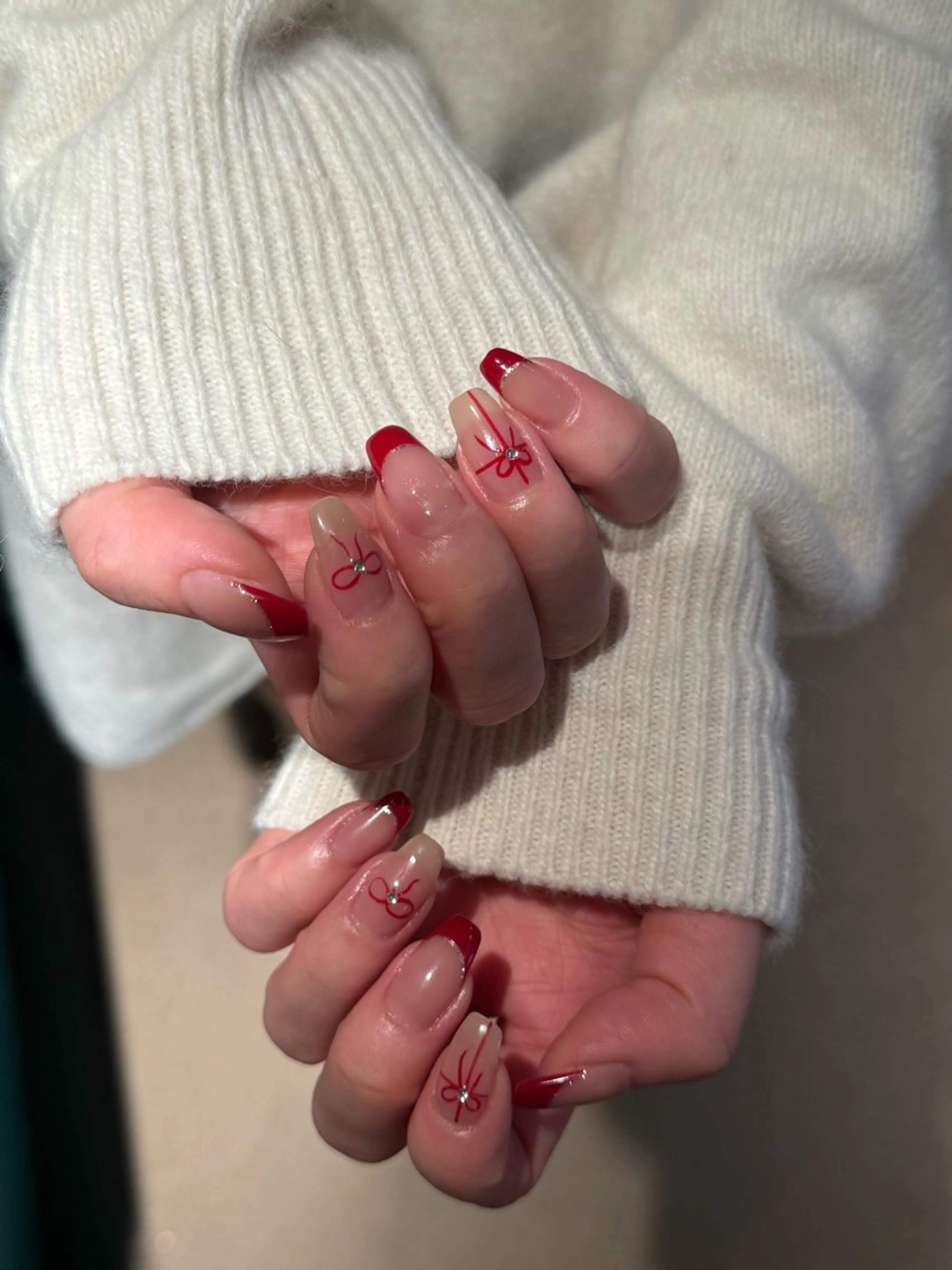 ネイル アートネイル オーロラネイル チークネイル フレンチネイル ガラスフレンチ 🎀🎀YooLi Nail Salonのネイルデザイン