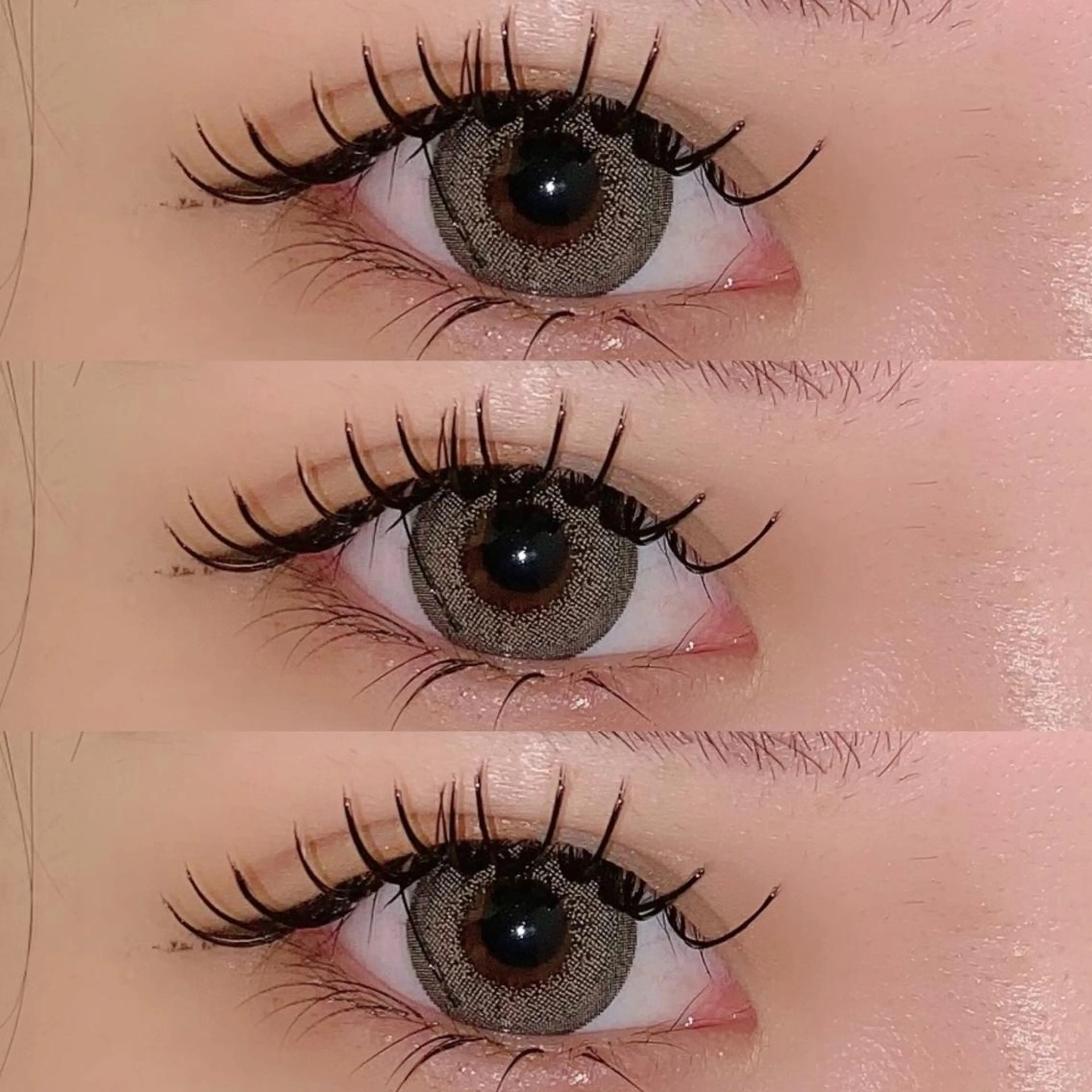 マツエク・マツパ 束感まつ毛 フラットラッシュ 韓国風マツエク パリジェンヌラッシュリフト ボリュームラッシュ 肌に馴染むハイトーン /ミルクティーカラーのヘアスタイル