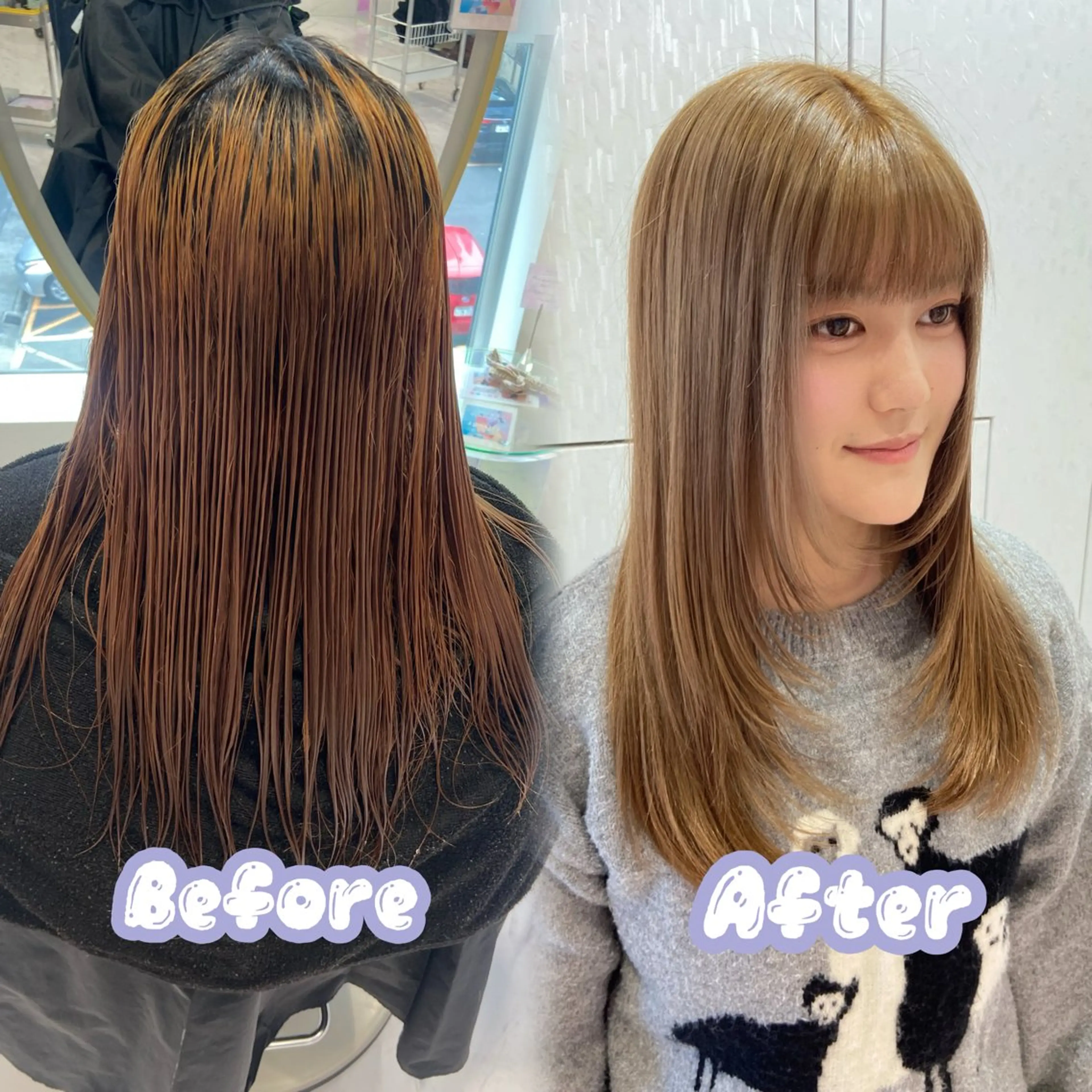 セミロング レイヤーカット カット ヘアカラー トリートメント 名駅/ハイトーン /Y2k/YUNAのヘアスタイル