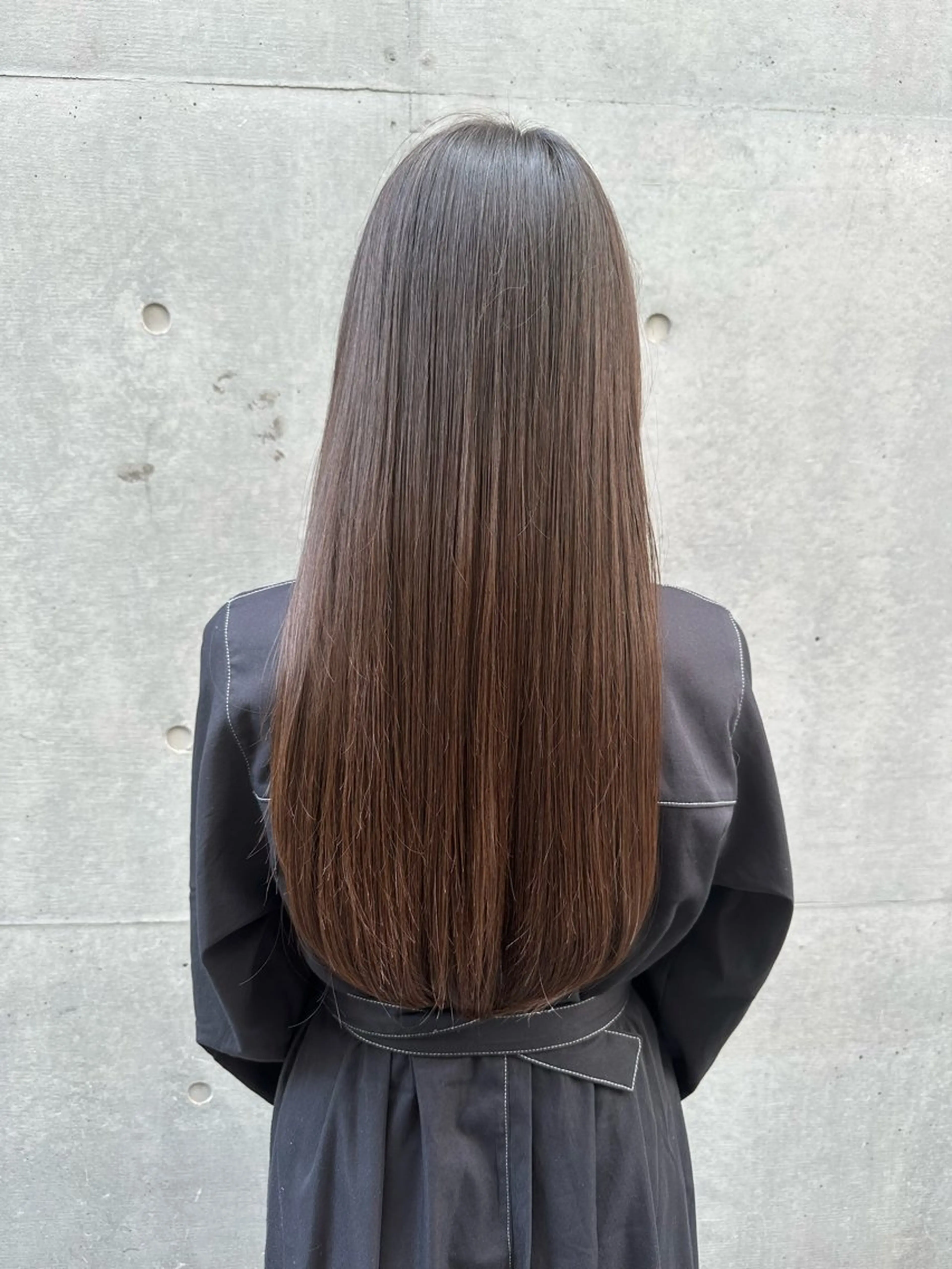 ロング 学生 酸性ストレート 縮毛矯正 トリートメント 酸性ストレート/ 透明感カラー/中村利のヘアスタイル