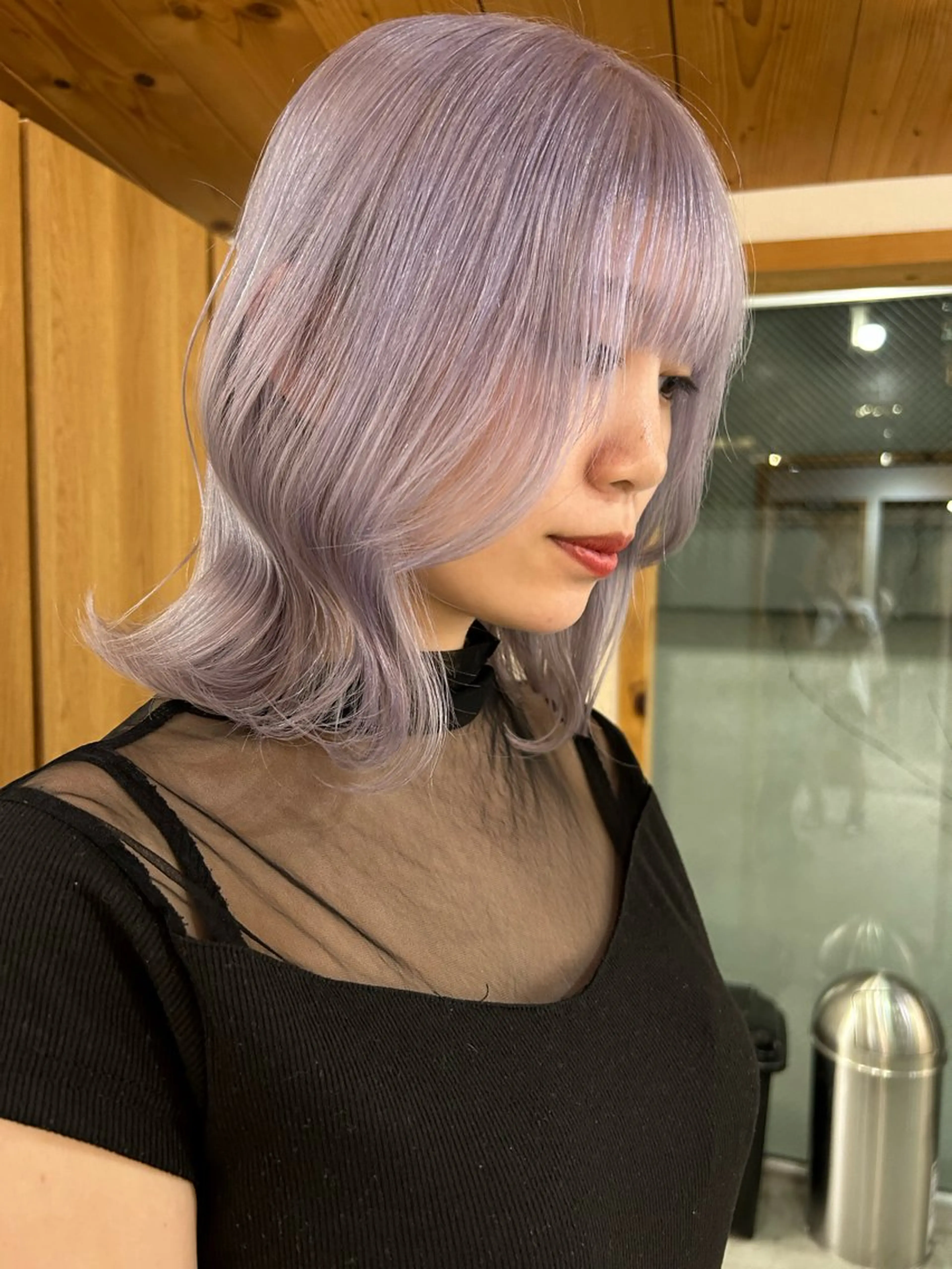 ミディアム カラー メンズ ラベンダーカラー カット ヘアカラー トリートメント 🧸艶々韓国ヘア 🧁mizunaのヘアスタイル