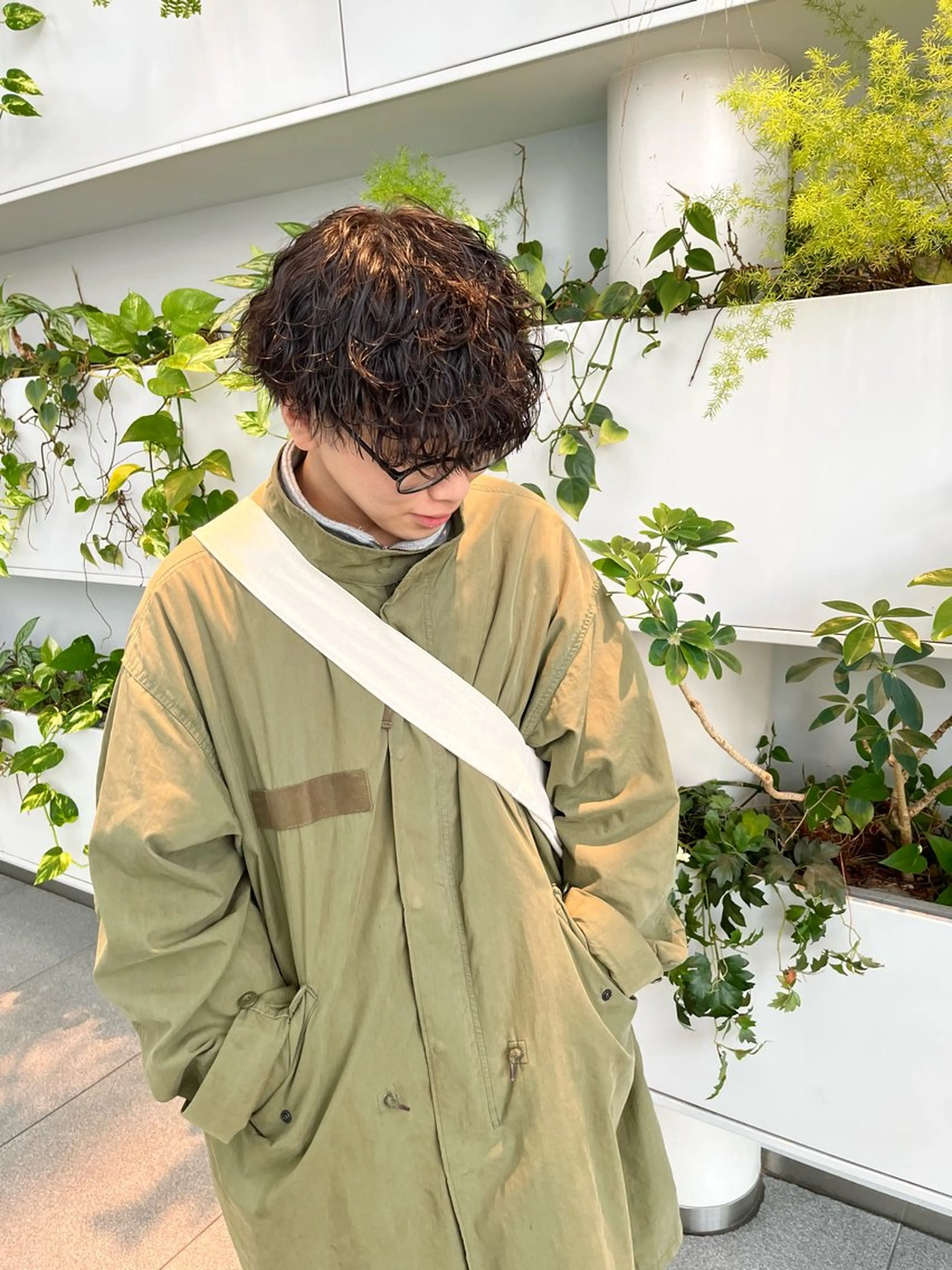 パーマ メンズ カット パーマ トリートメント つぼみ/パーマ ／レイヤー／ボブのヘアスタイル