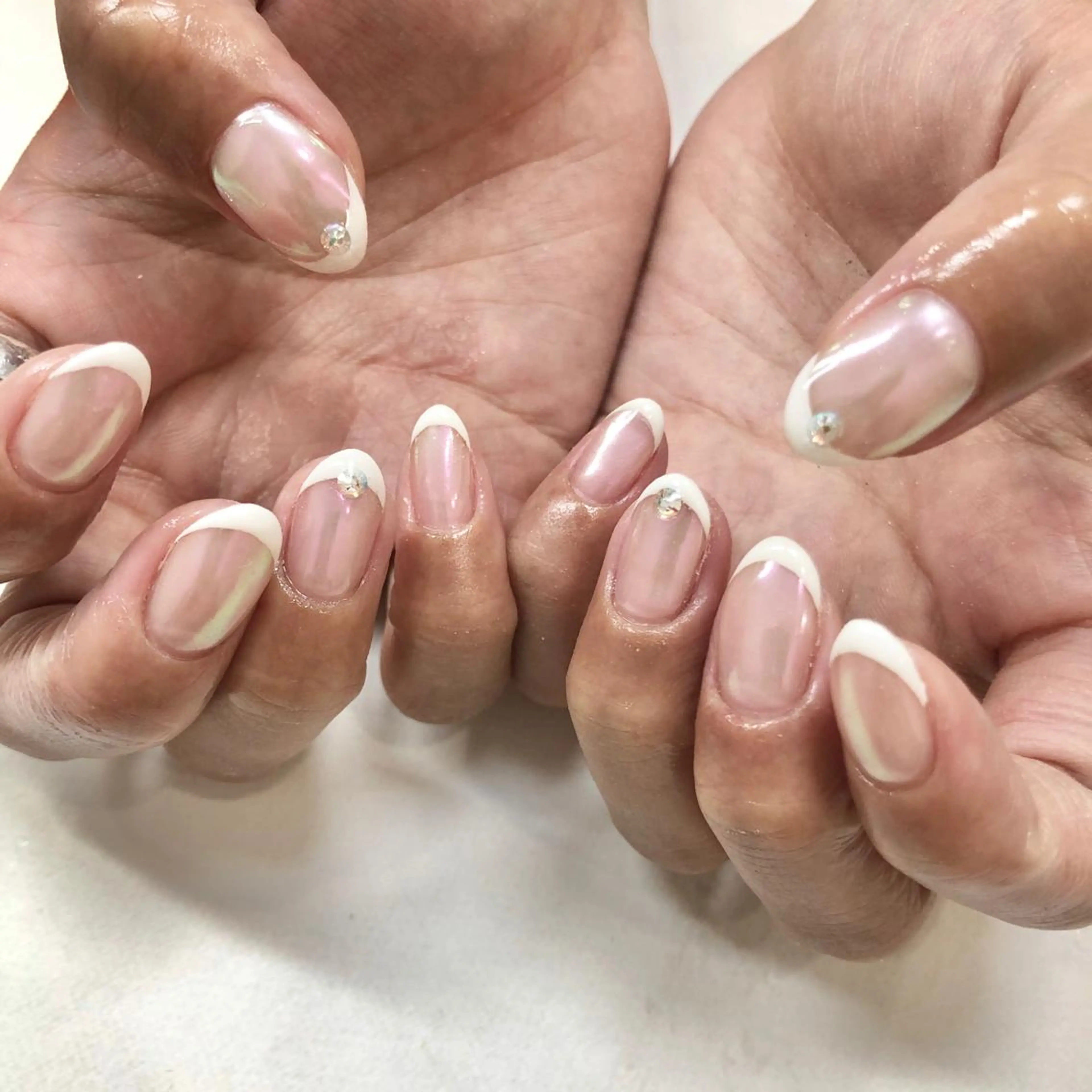 ネイル オーロラネイル フレンチネイル 🎀AYAKO 🎀中韓ネイルのネイルデザイン