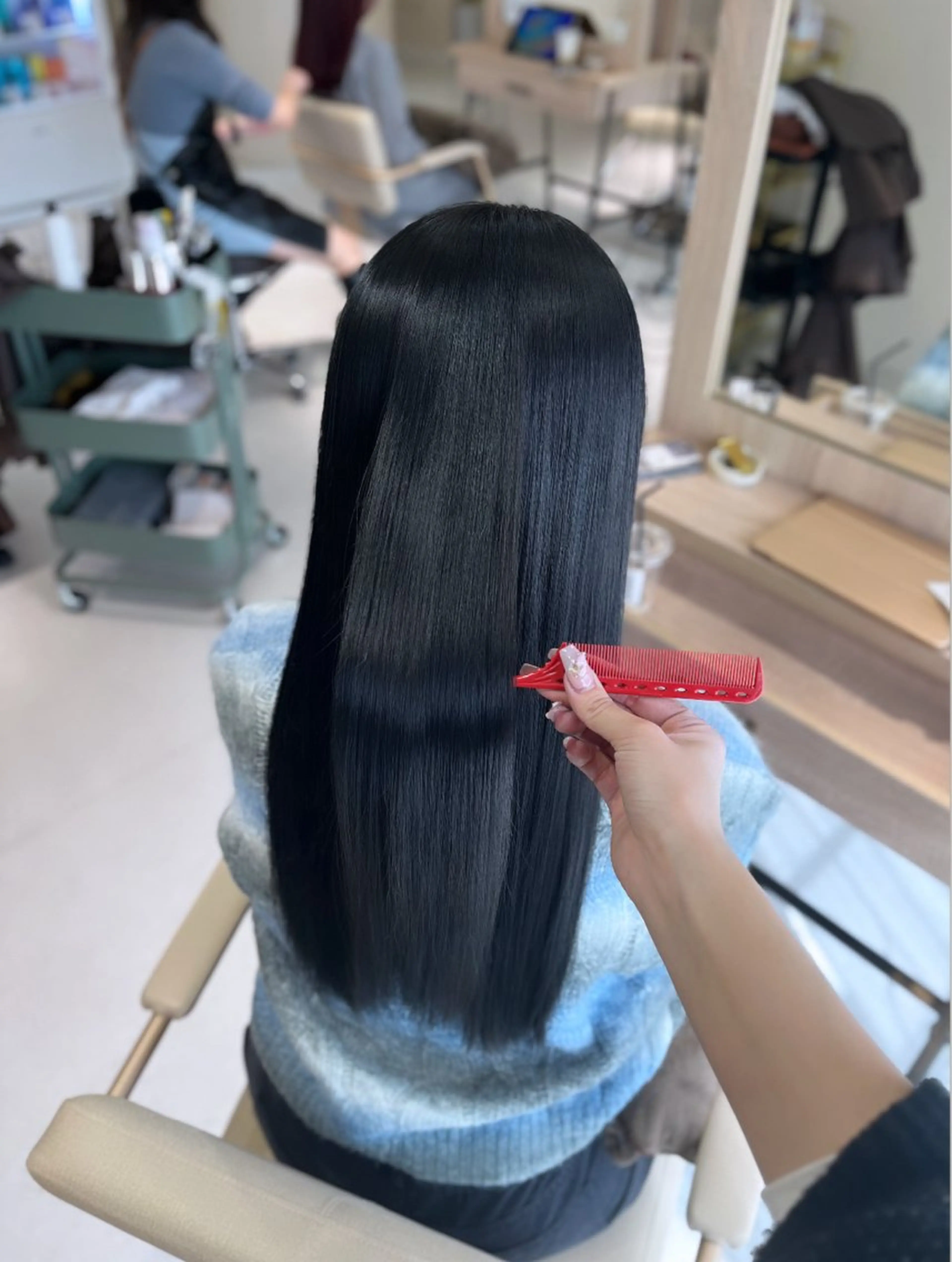 【素髪に戻す】ケアカラー＋バイカルテトリートメント＋超音波アイロン🍓¥12000の写真