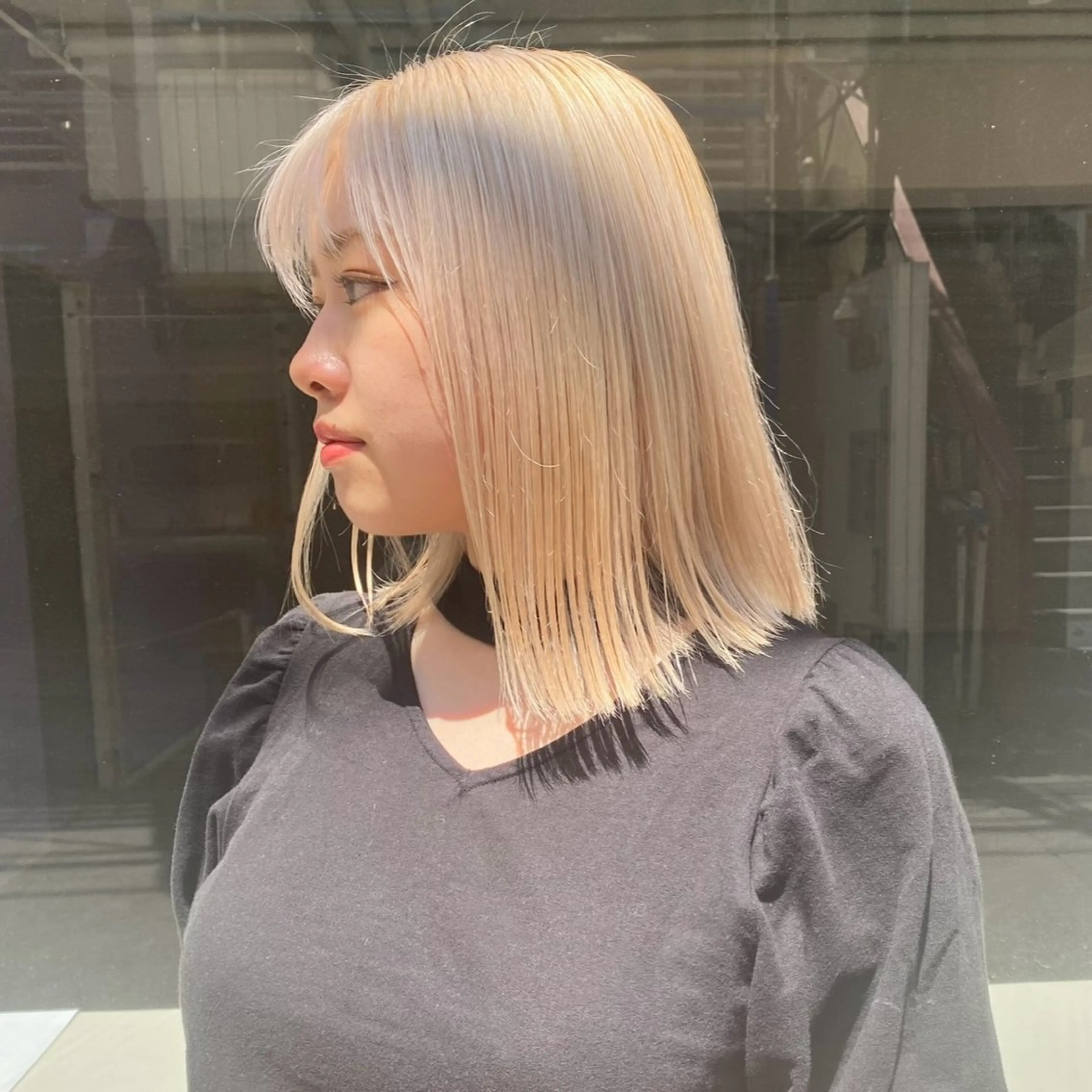 セミロング ヘアカラー ブリーチなしベージュ カラー✨Takeのヘアスタイル