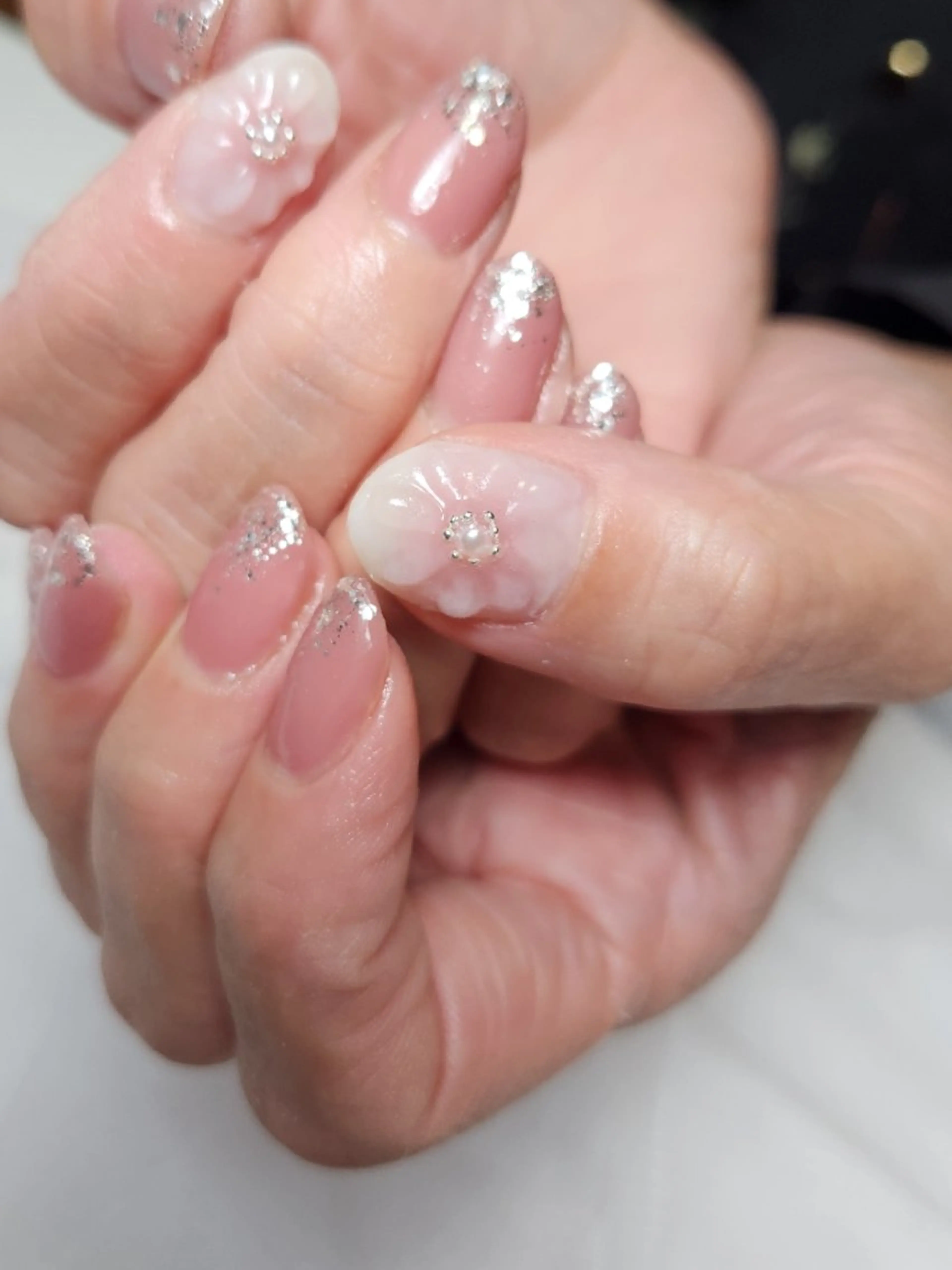ネイル チークネイル ジェルネイル キラキラネイル 韓国ネイル ラメ(グリッター) Nailroom3  古屋明美のネイルデザイン