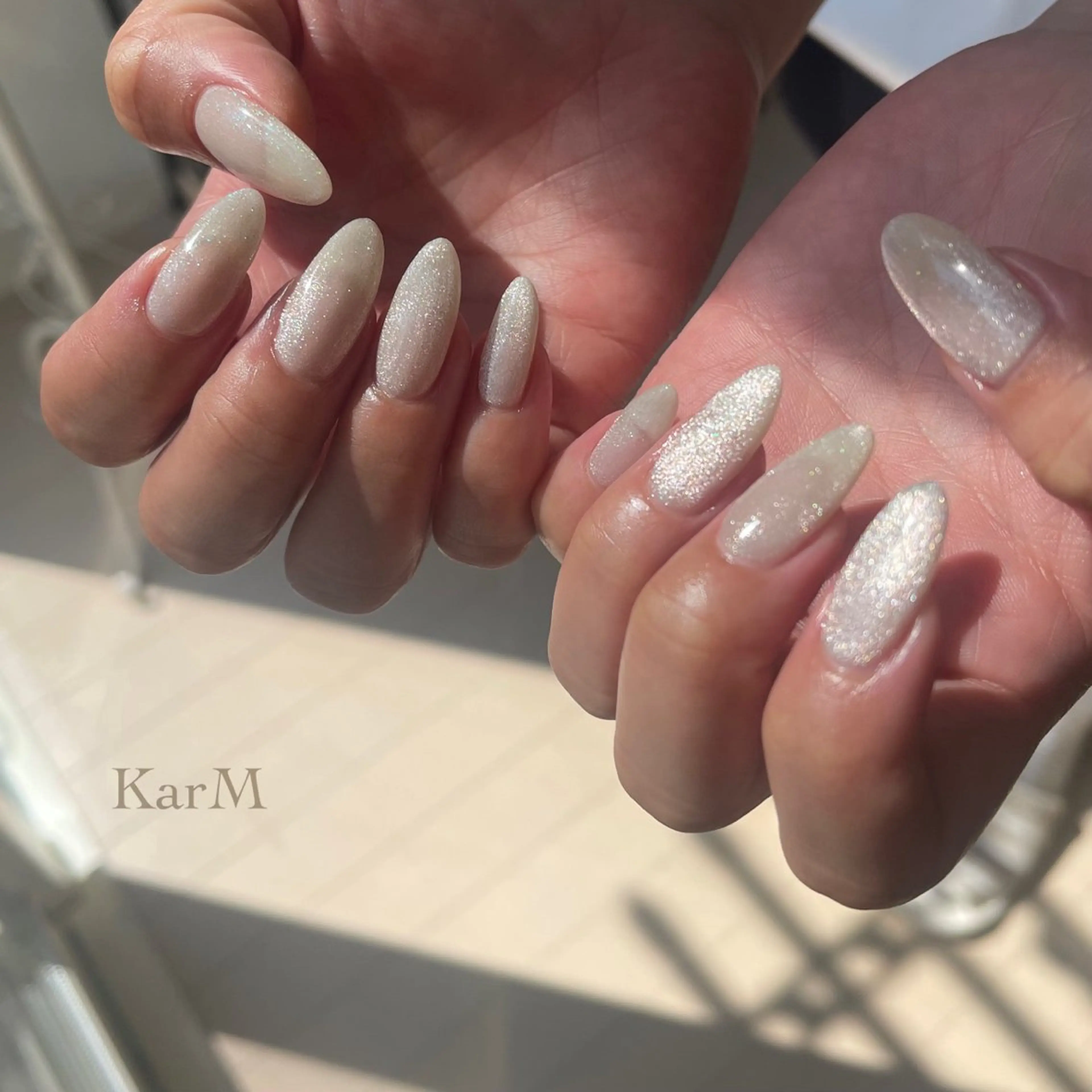 ネイル オーロラネイル チークネイル フットネイル フレンチネイル 韓国ネイル ハンドネイル フットネイル ogino karinのネイルデザイン