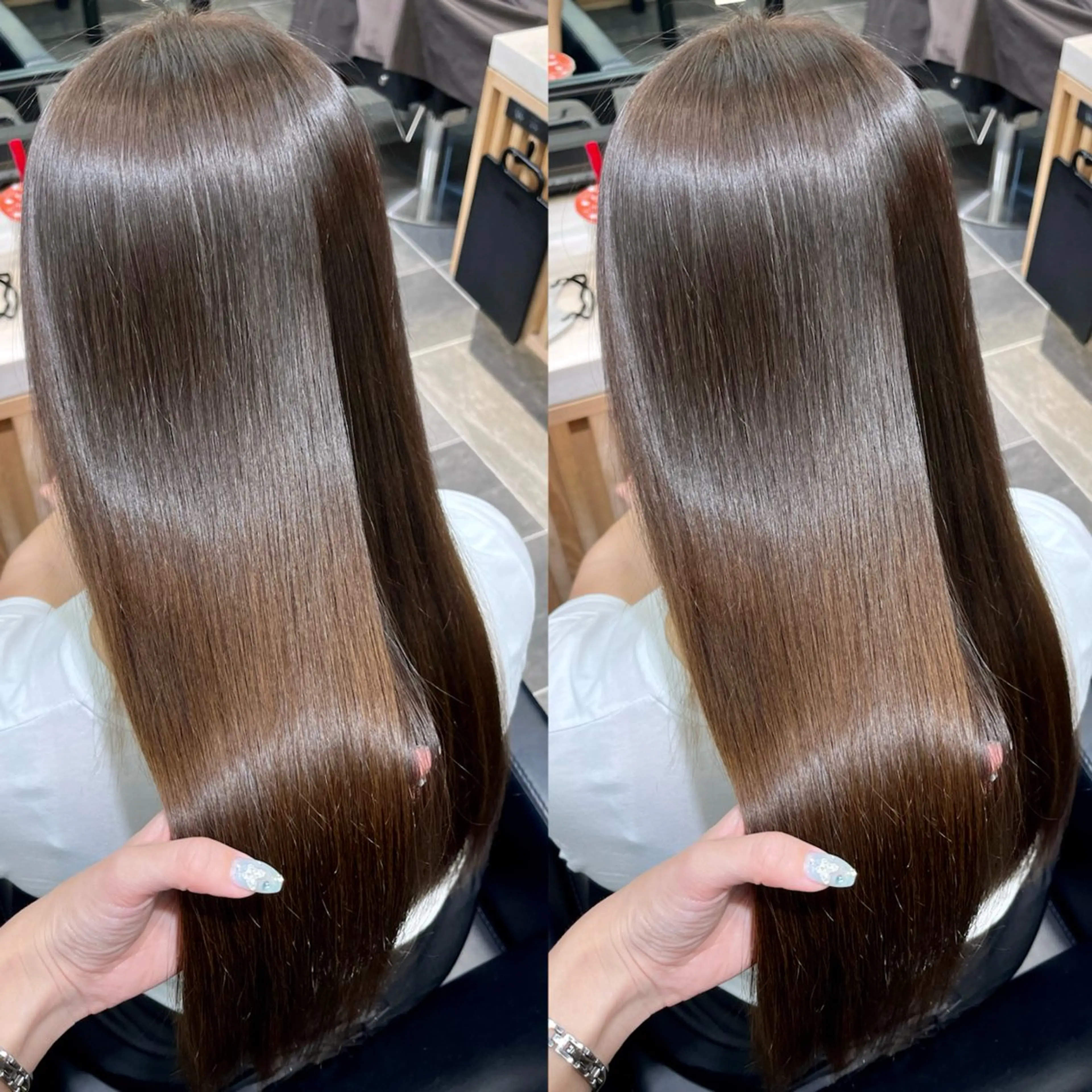 ロング カラー アッシュ ベージュカラー イルミナカラー 縮毛矯正 カット ヘアカラー LATTE所属・𝑺𝒂𝒌𝒊 🩶マンツーマン施術のヘアスタイル