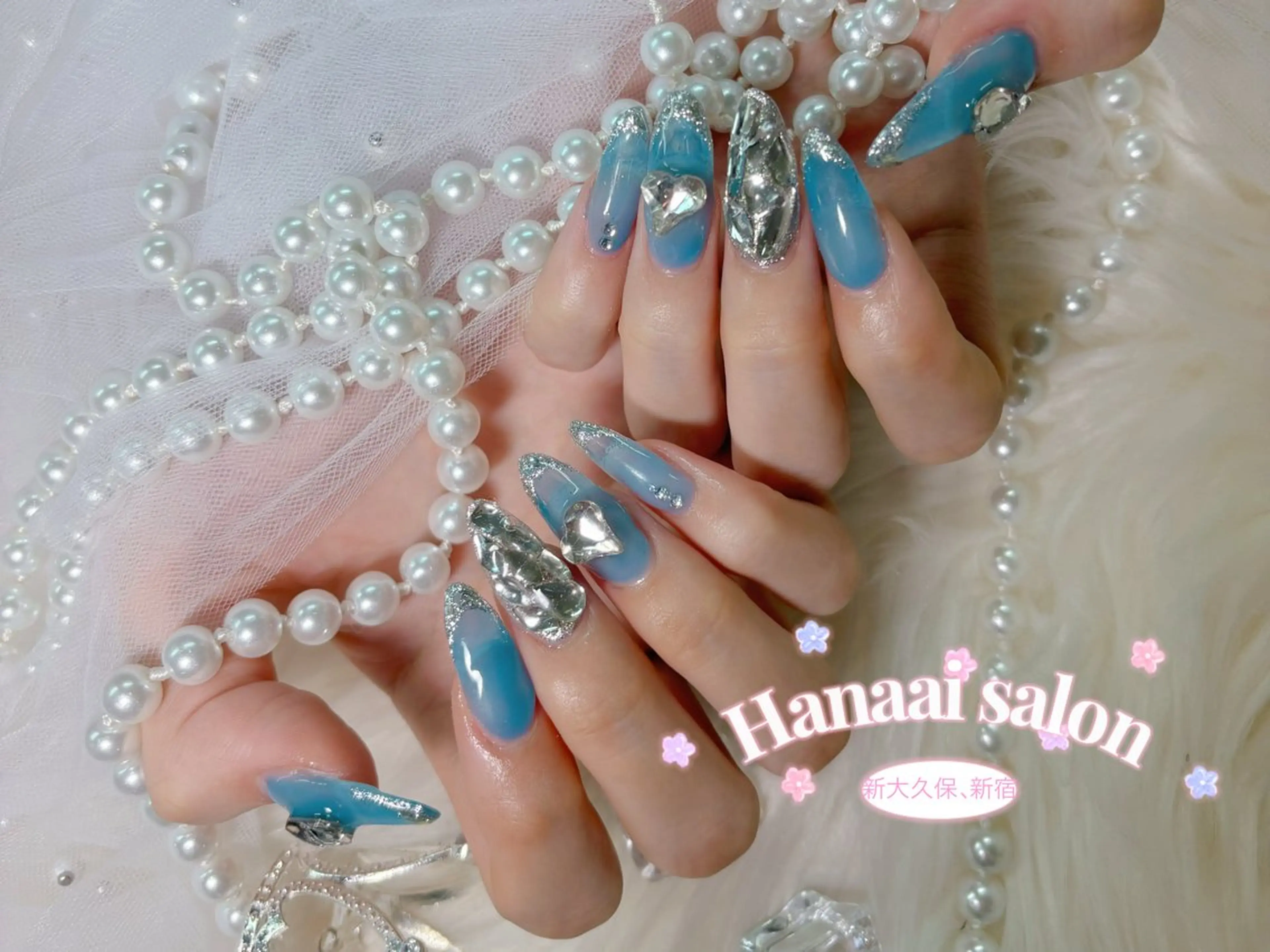セミロング ハンドネイル Hanaai Salon新宿店のネイルデザイン