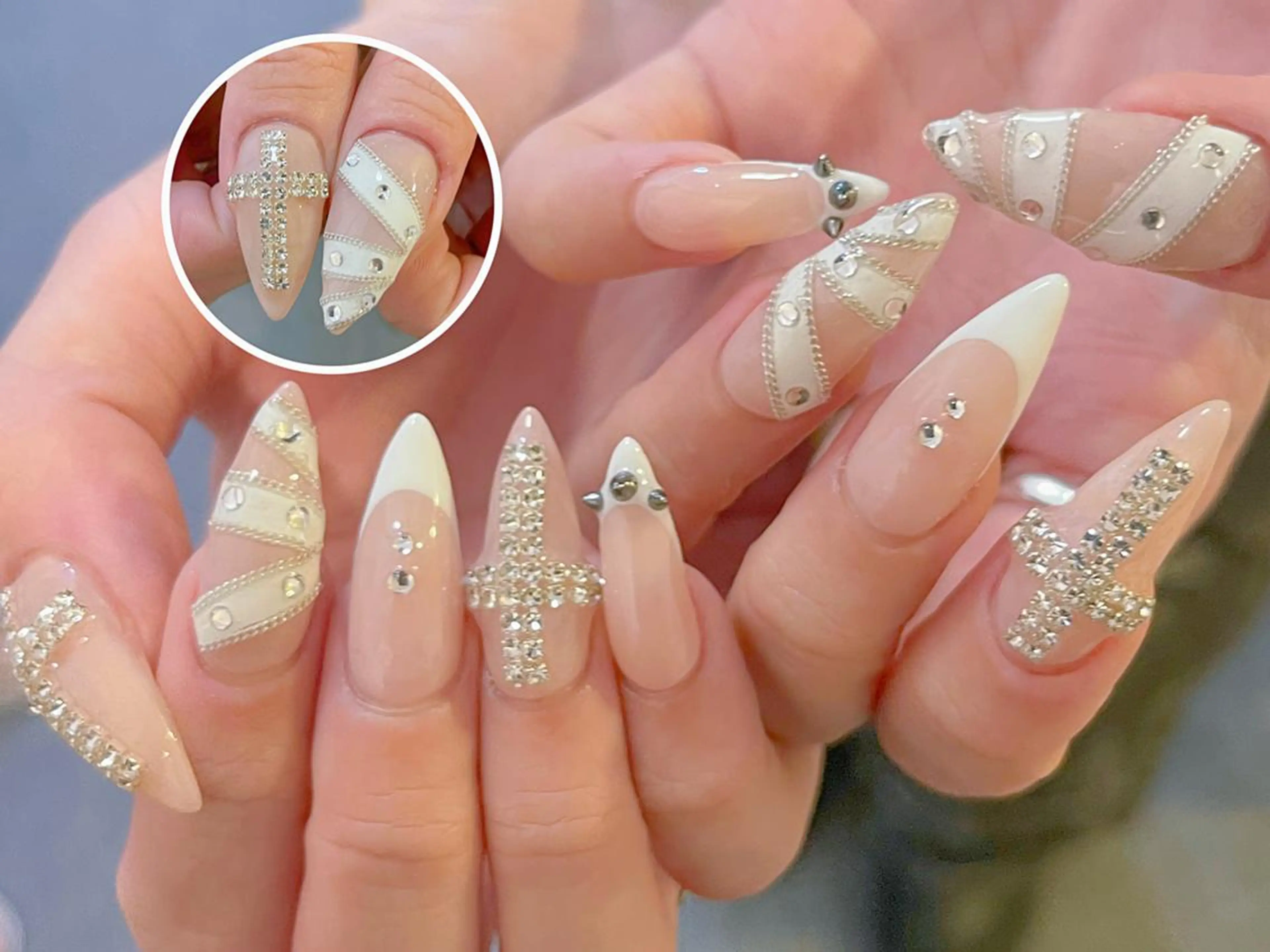 ネイル オーロラネイル 長さ出し フットネイル フレンチネイル ジェルネイル ハンドネイル アンアンBelle Nail 池袋のネイルデザイン