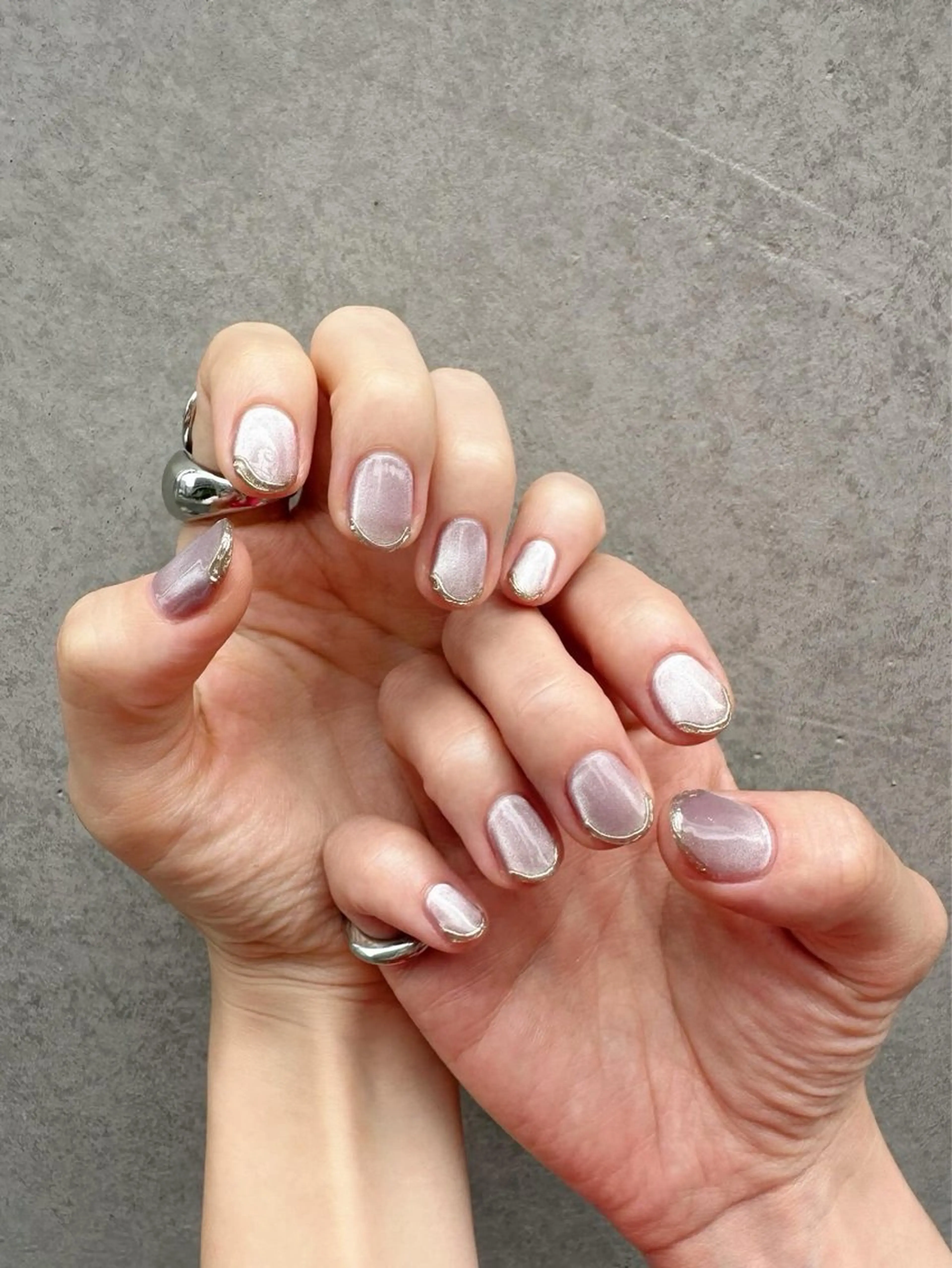 ネイル ゴールド 氷ネイル・うるうるネイル マグネットネイル ミラーネイル シンプルネイル 🪞KAPE NAIL 🪞のネイルデザイン