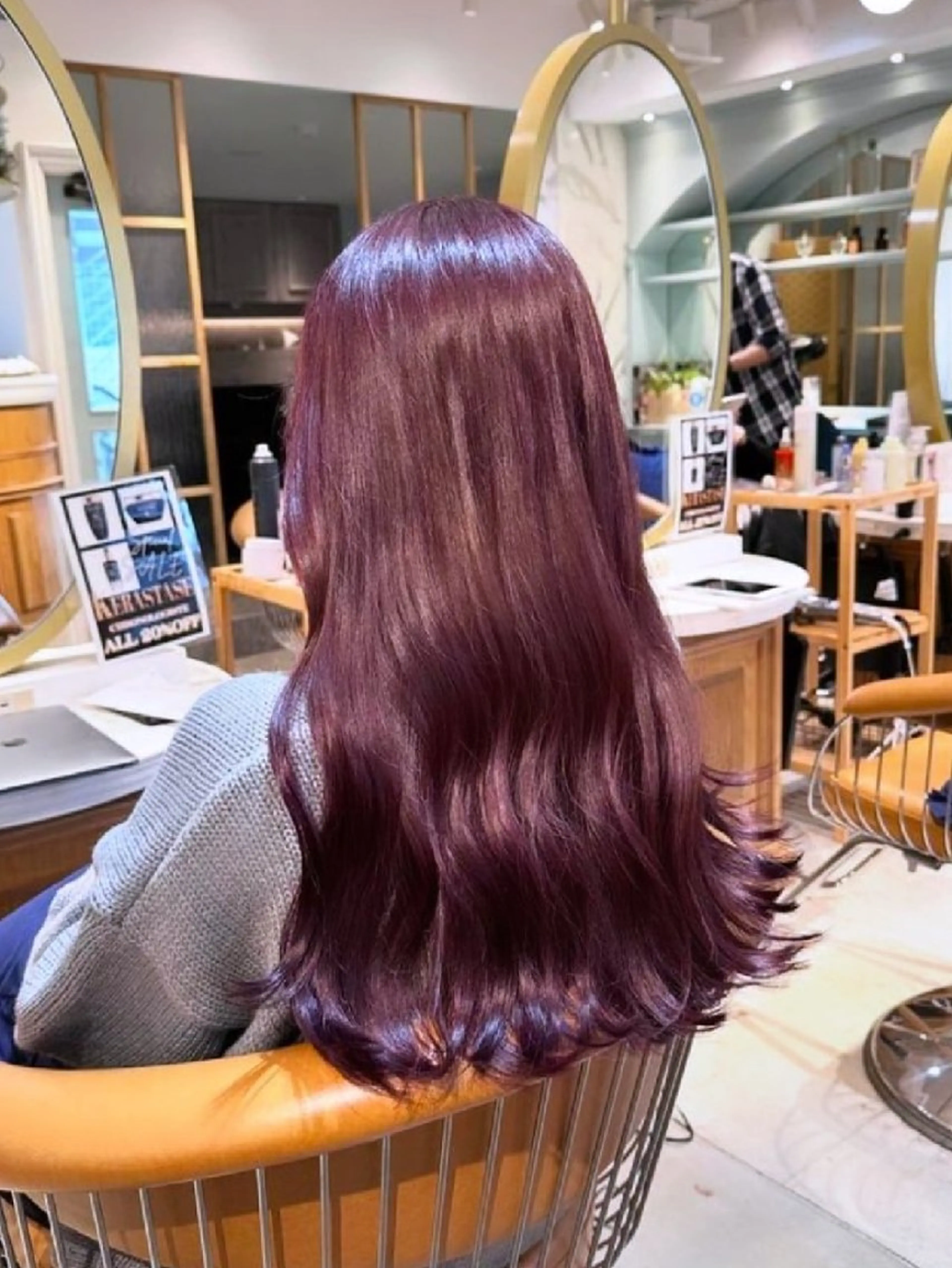 ロング ヘアカラー トリートメント 縮毛矯正/レイヤー 💎やまもとちひろのヘアスタイル