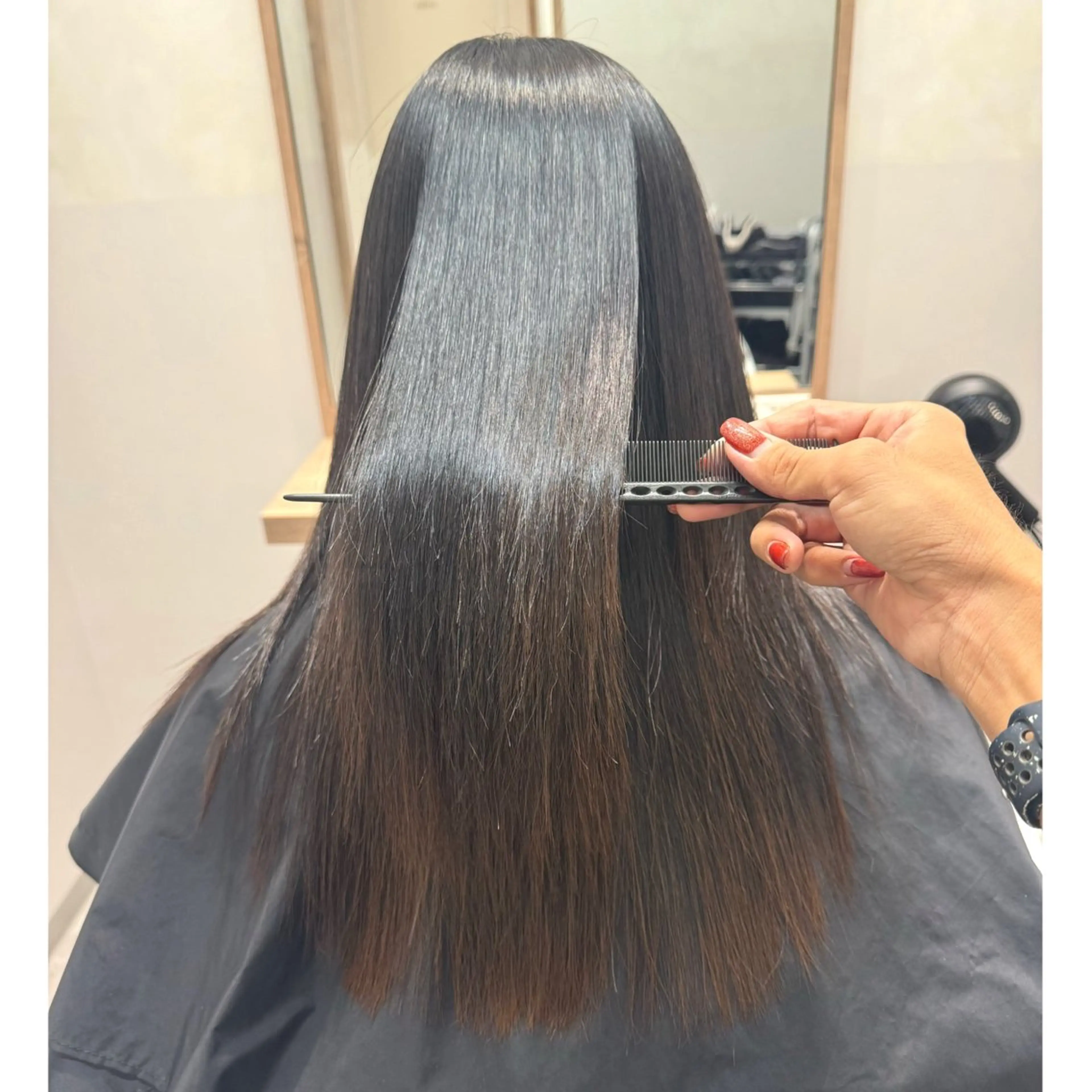 セミロング くせ毛 縮毛矯正 カット 縮毛矯正 トリートメント 森 隆秀/韓国ヘアのヘアスタイル