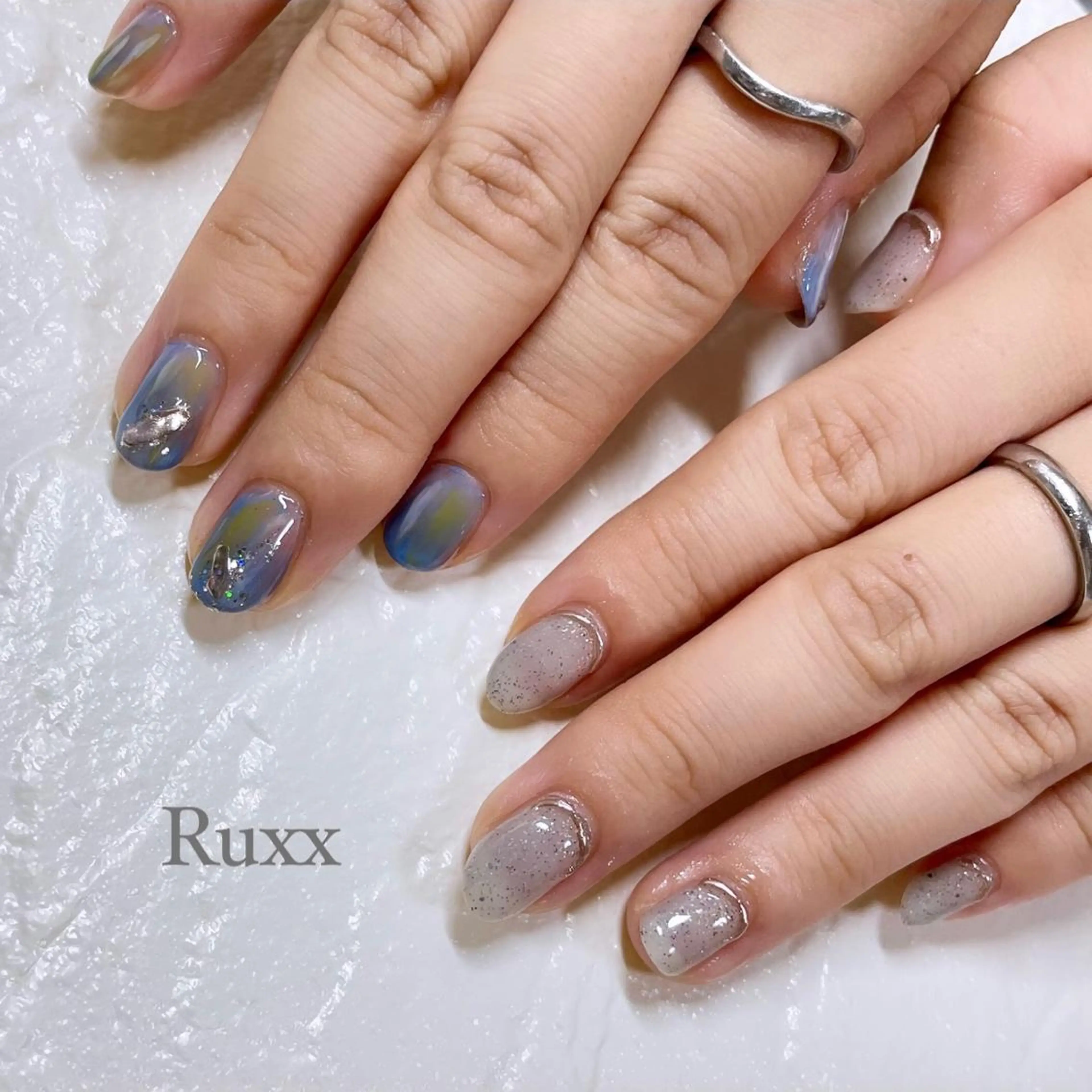 ネイル ジェルネイル ミラーネイル ニュアンスネイル Ruxx nailのネイルデザイン