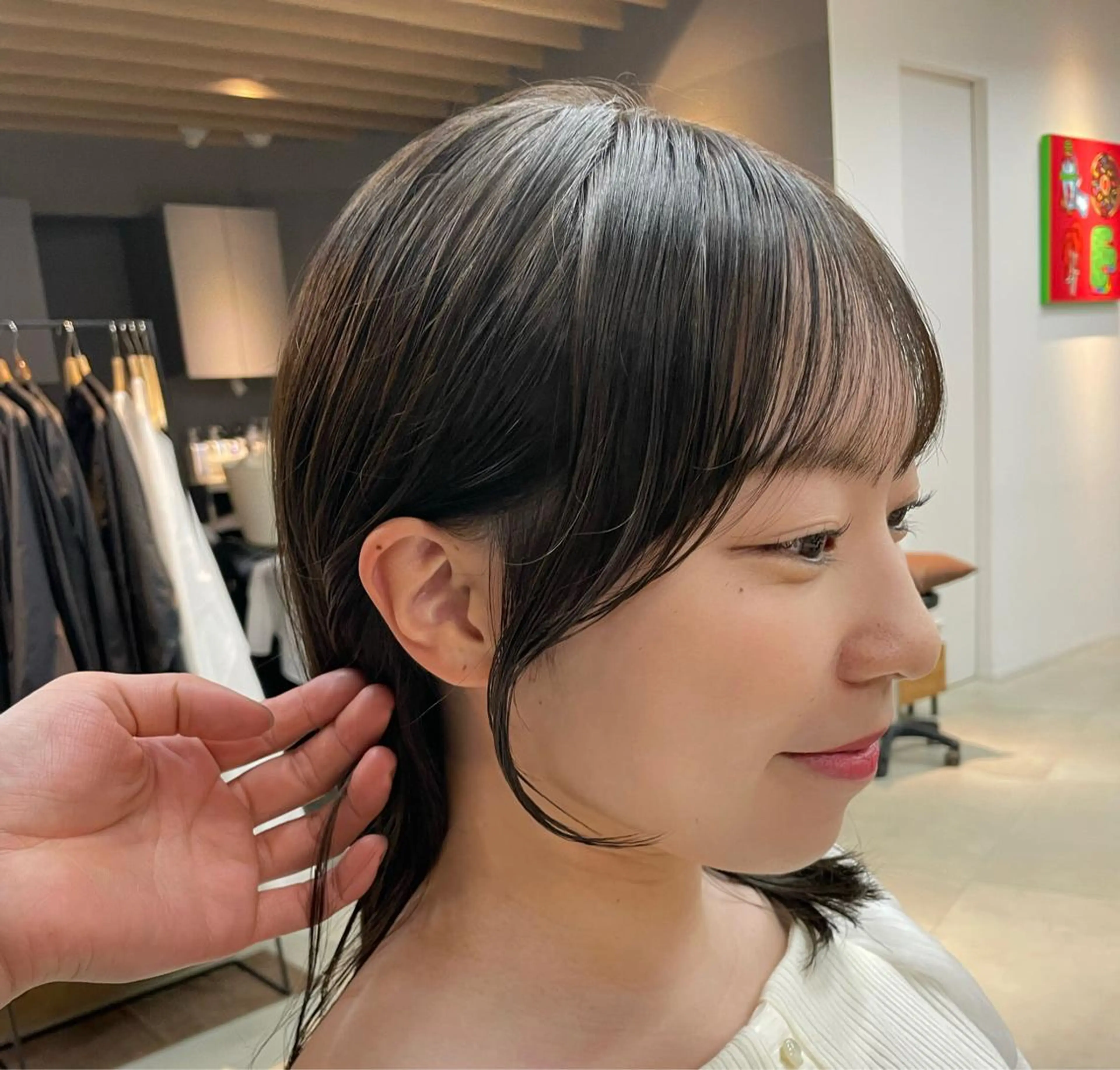 セミロング カラー 顔周りカット カット ヘアカラー トリートメント ボブ/ショート /パーマ/shinのヘアスタイル