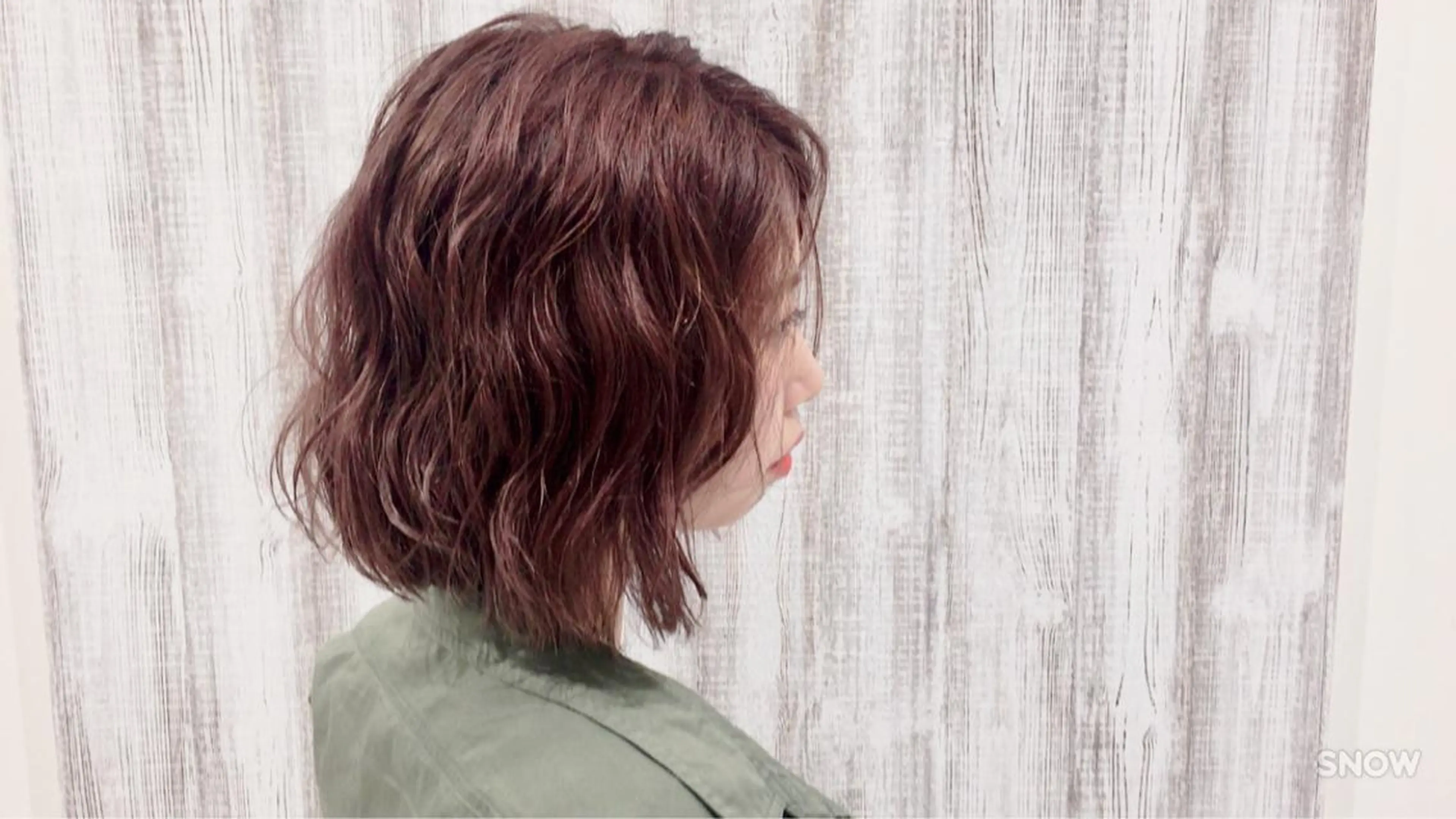 ミディアム カラー パーマ アッシュ ピンクカラー ピンクアッシュ 透明感♡︎♡︎ 佐々木早苗のヘアスタイル