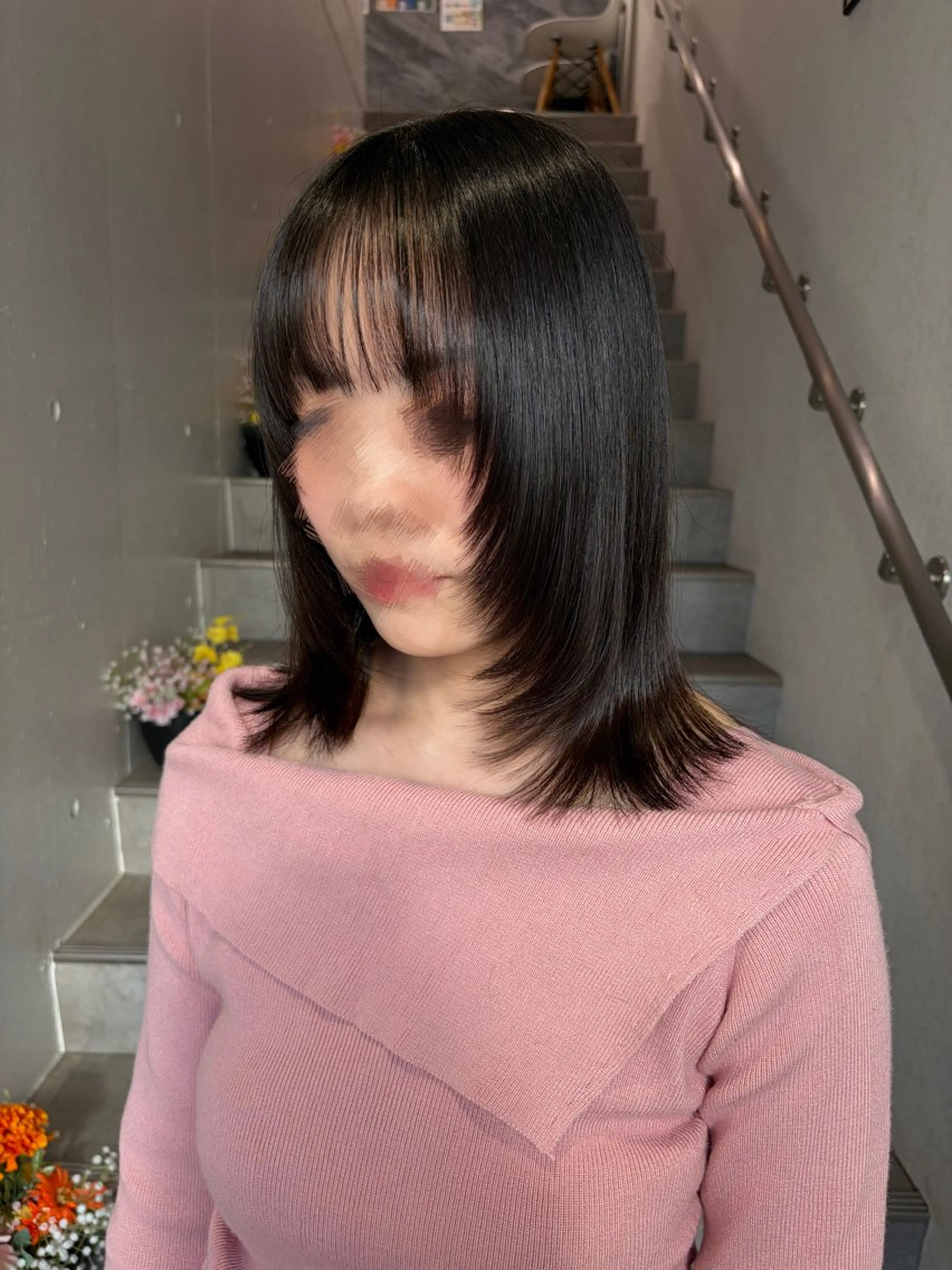 ミディアム カット ボブ/レイヤー/ ダブルカラー/みのりのヘアスタイル