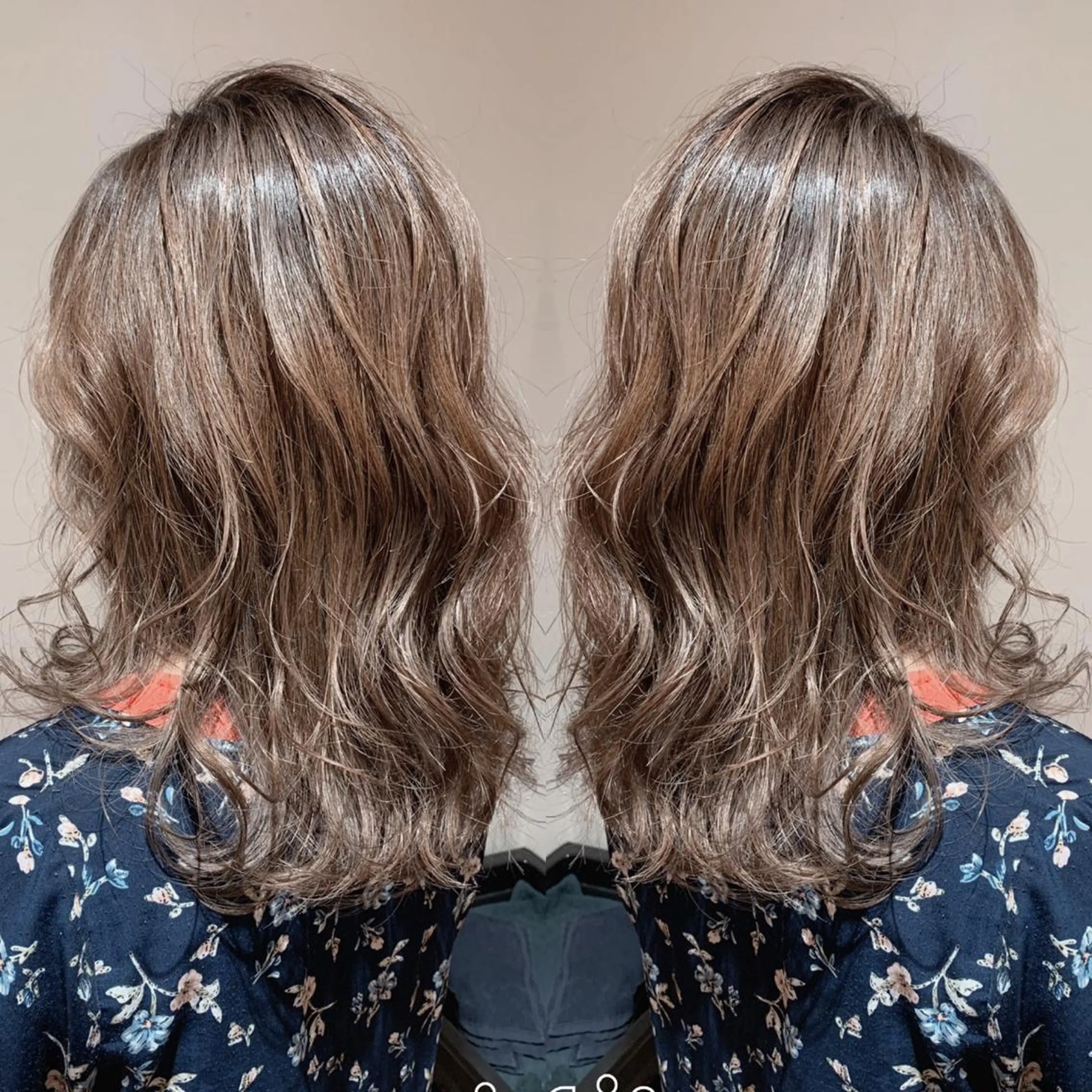 セミロング カラー ヘアアレンジ アディクシーカラー ハイライトカラー ハイライト 髪質改善特化 ミサワコウキのヘアスタイル